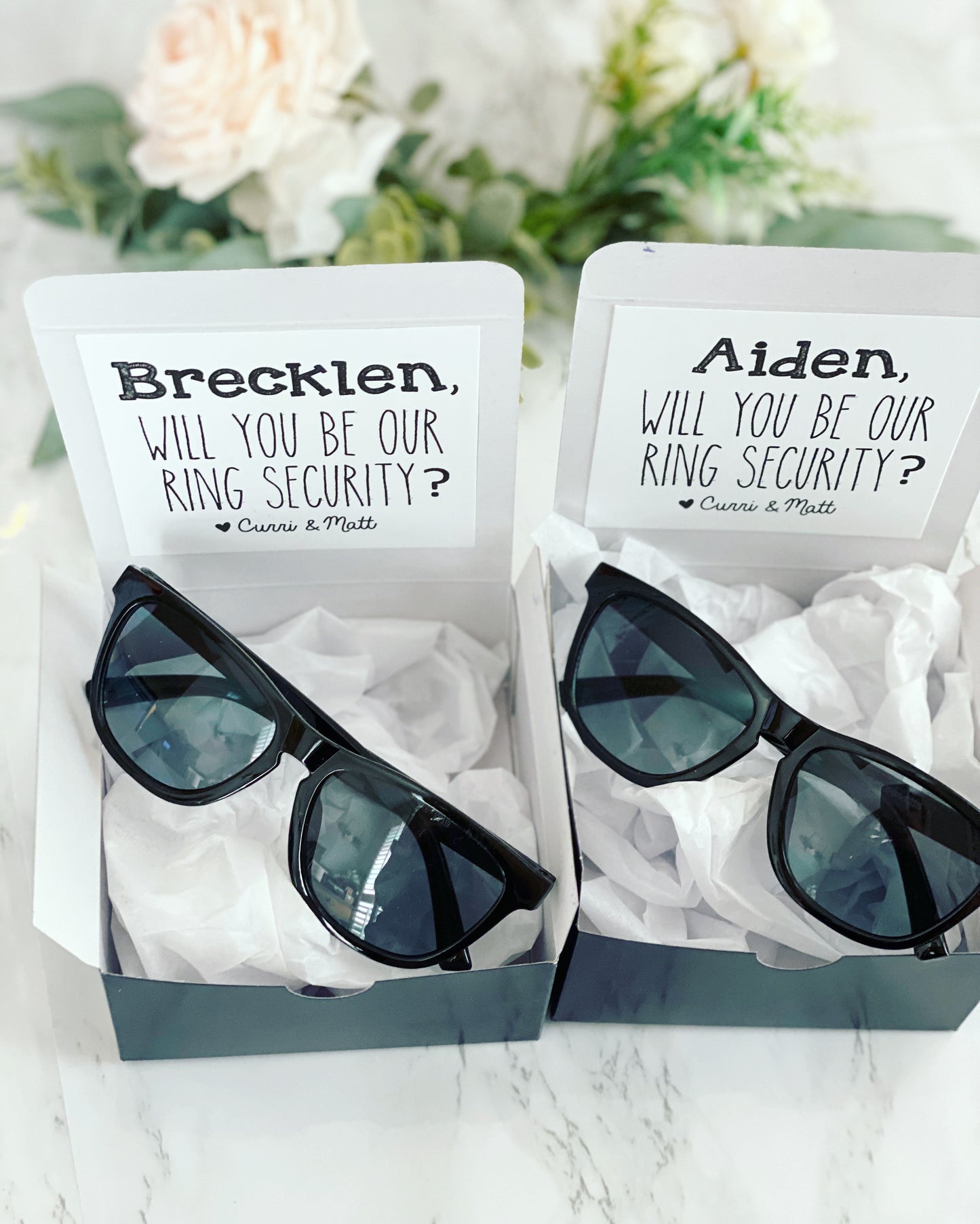 Ring Bearer Box with Sunglasses