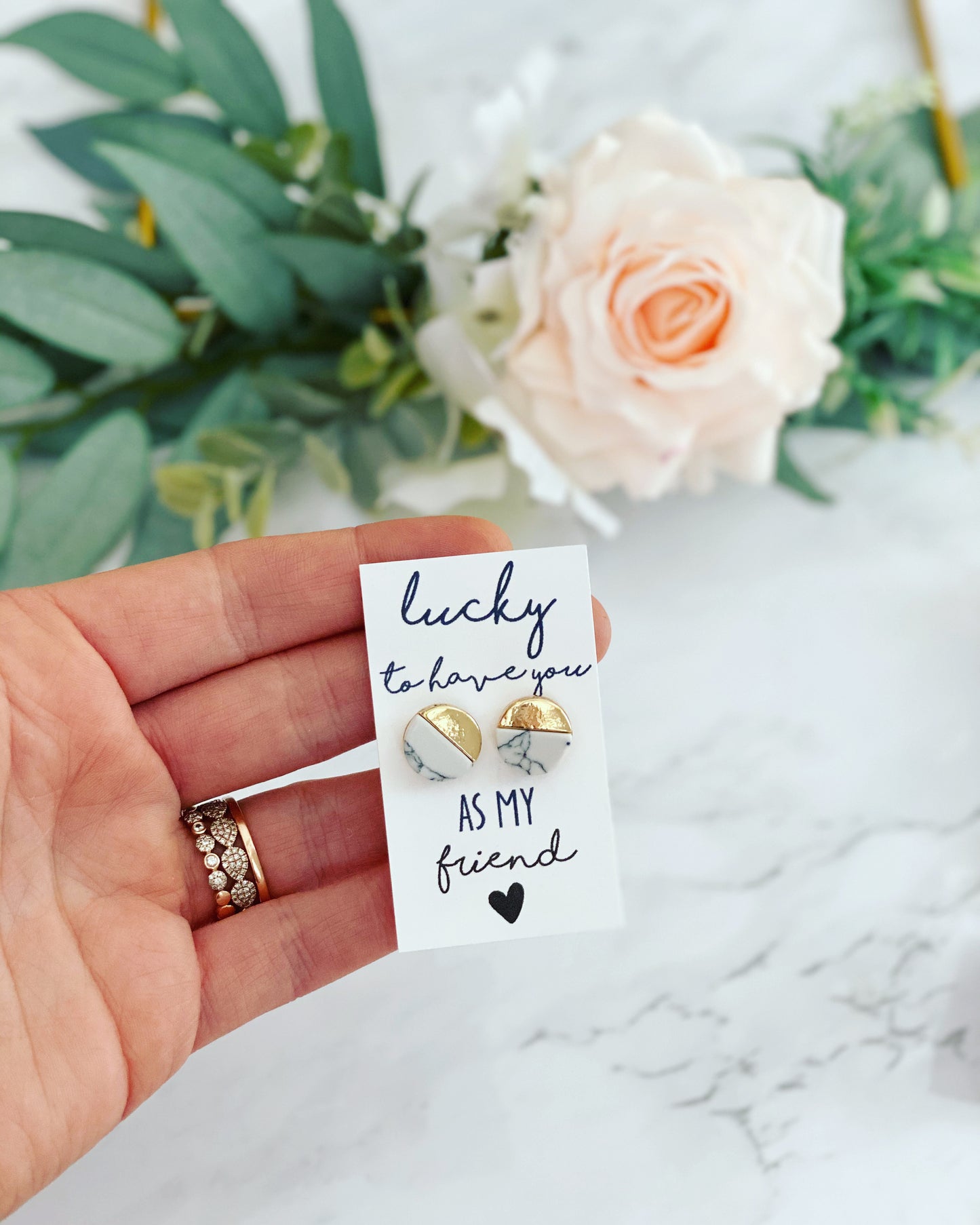 Lucky to Have You As My Friend Earrings