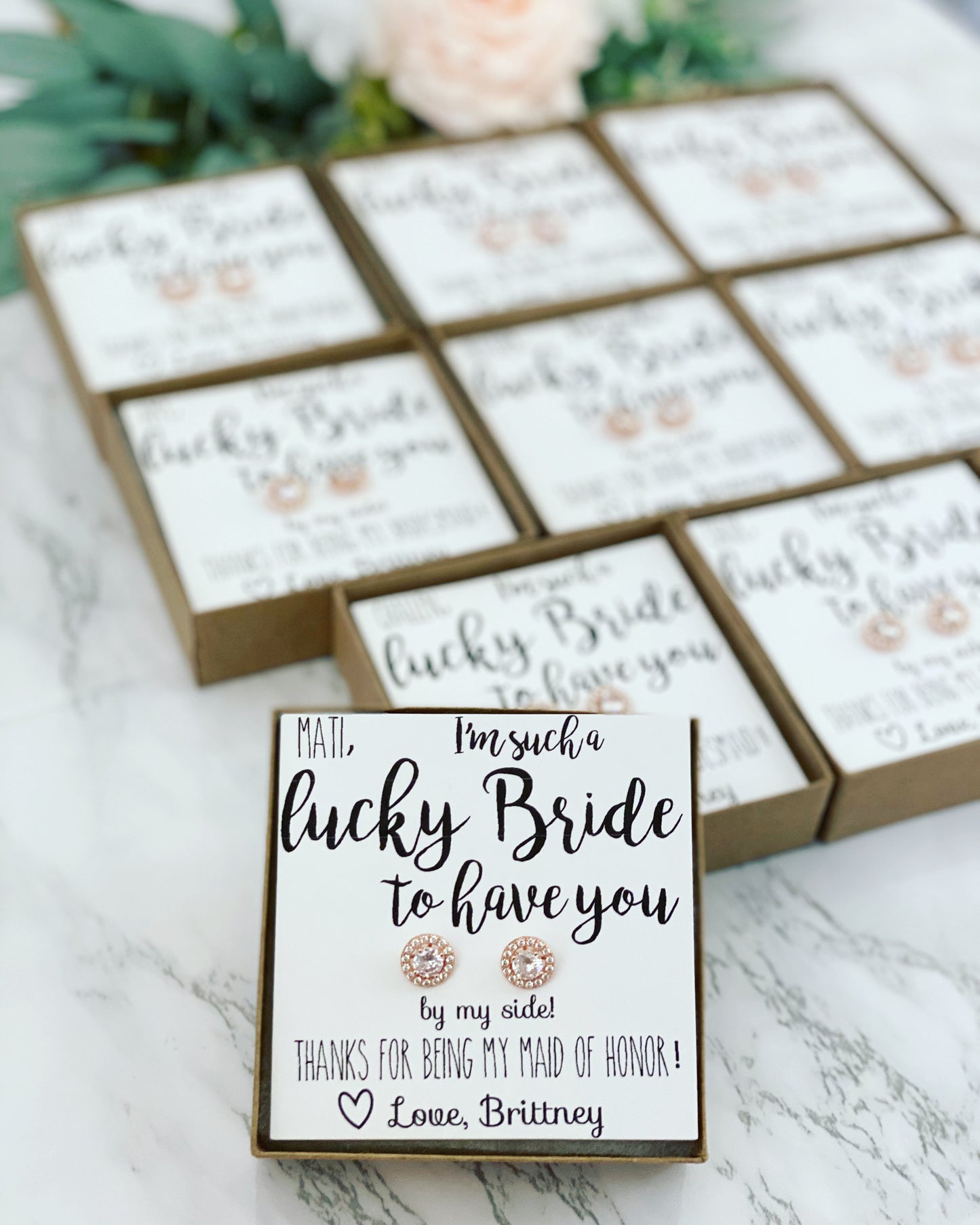 Lucky Bride! CZ Earrings