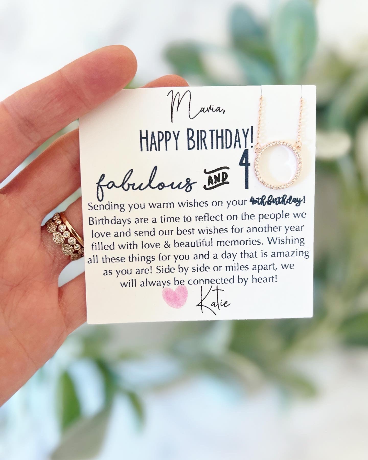 20th, 30, 40, 50, 60th Birthday Best Friend Necklace