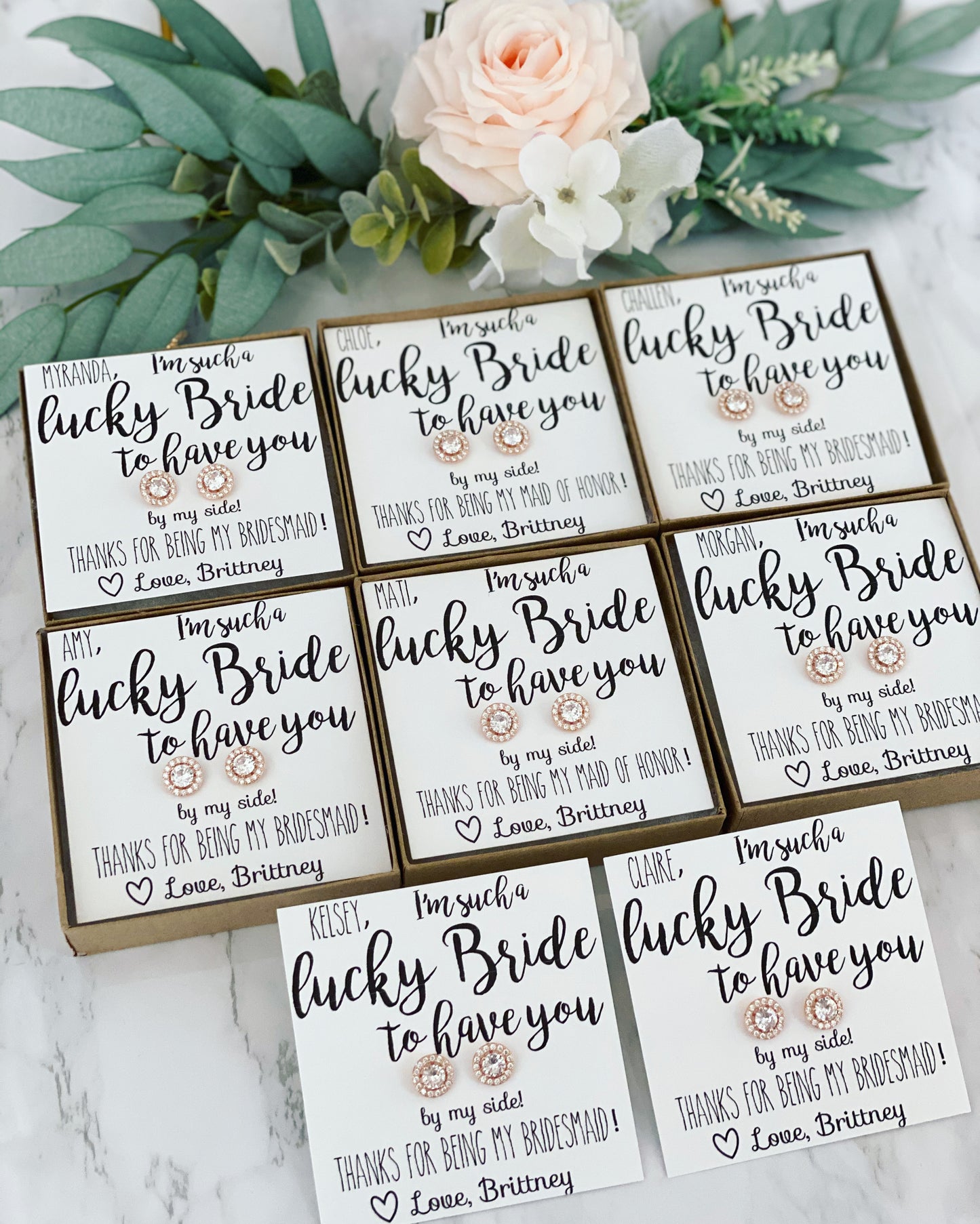 Lucky Bride! CZ Earrings