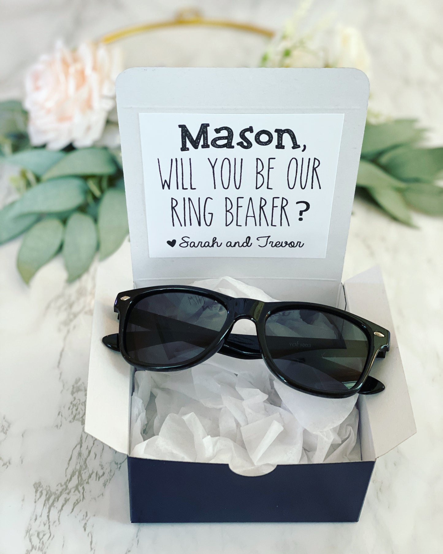Ring Bearer Box with Sunglasses