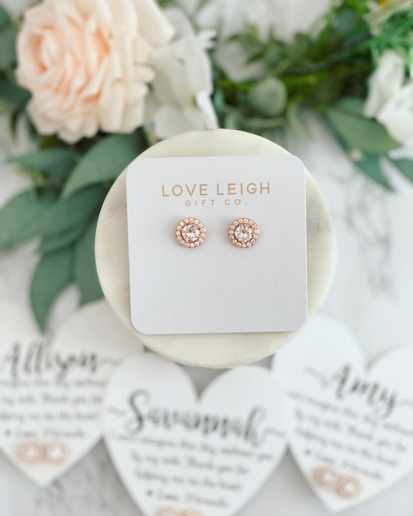 Bridesmaid Today, Friend for Life Cubic Zircon Earrings and Heart Card