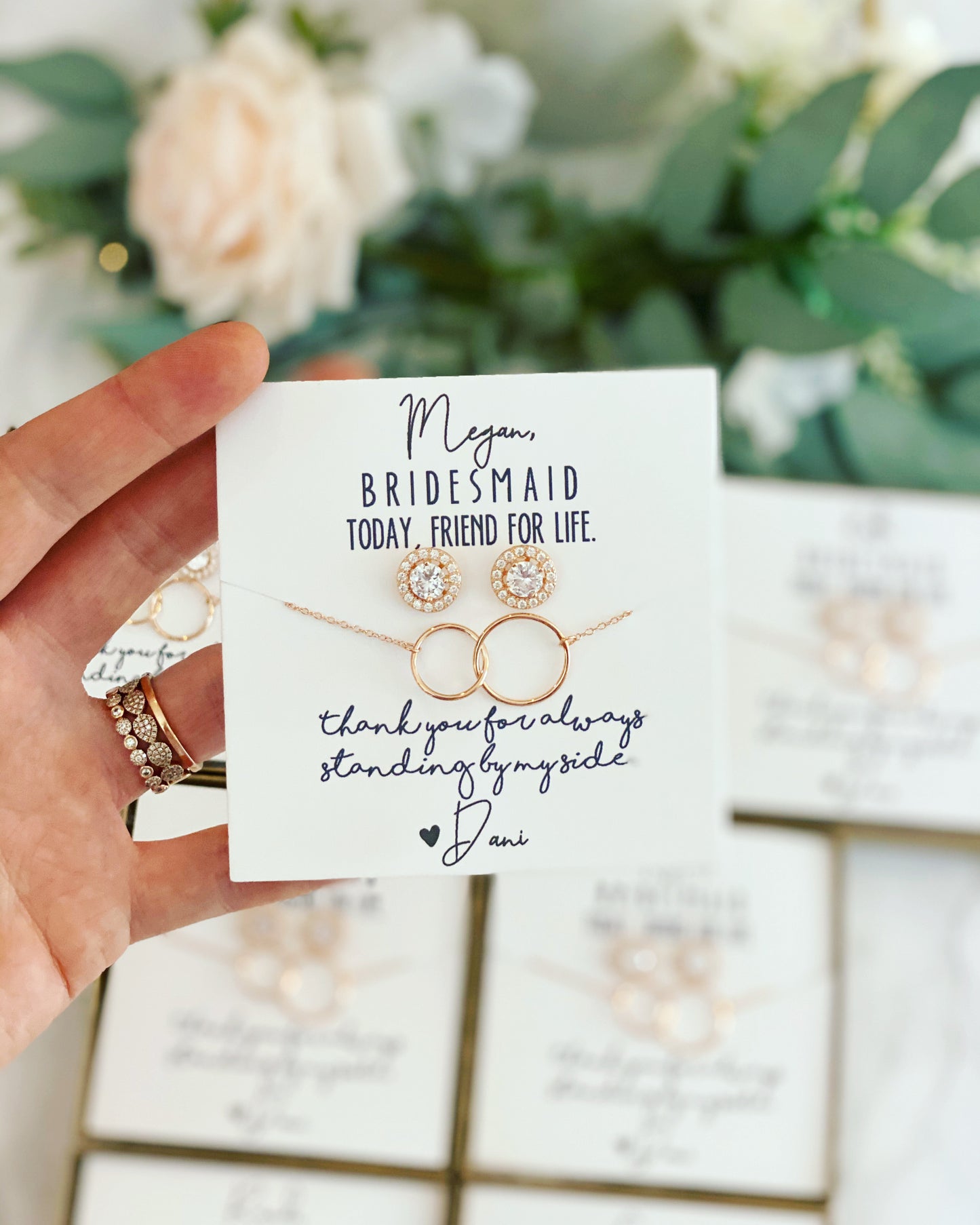Cubic Zircon Studs & Infinity Necklace Gift Set