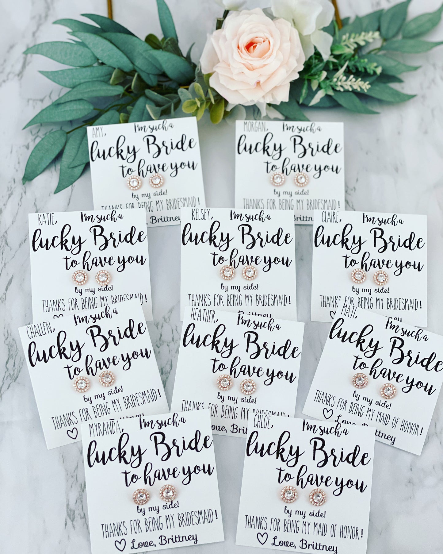 Lucky Bride! CZ Earrings
