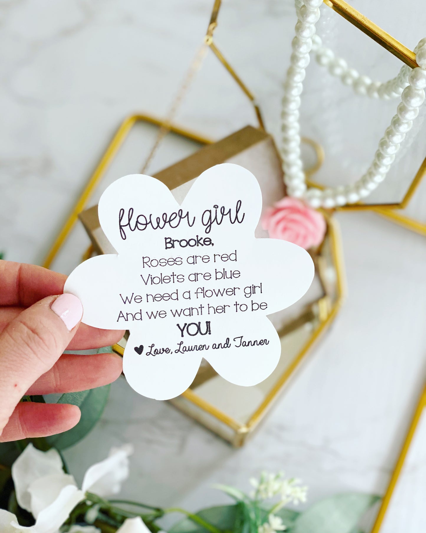 Will you be my Flower Girl? Necklace and Card!