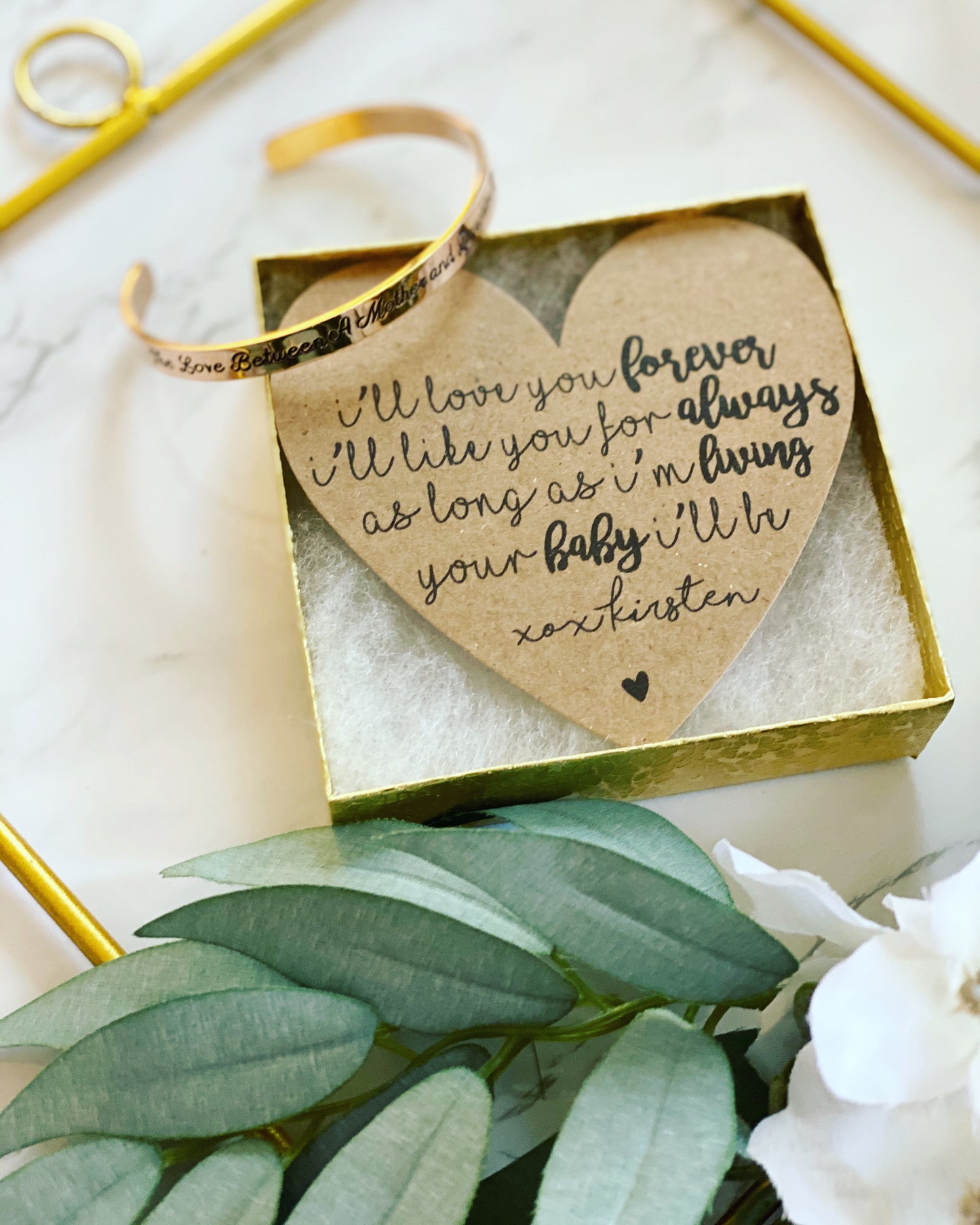 I'll Love You Forever Mother of the Bride Engraved Cuff Bangle