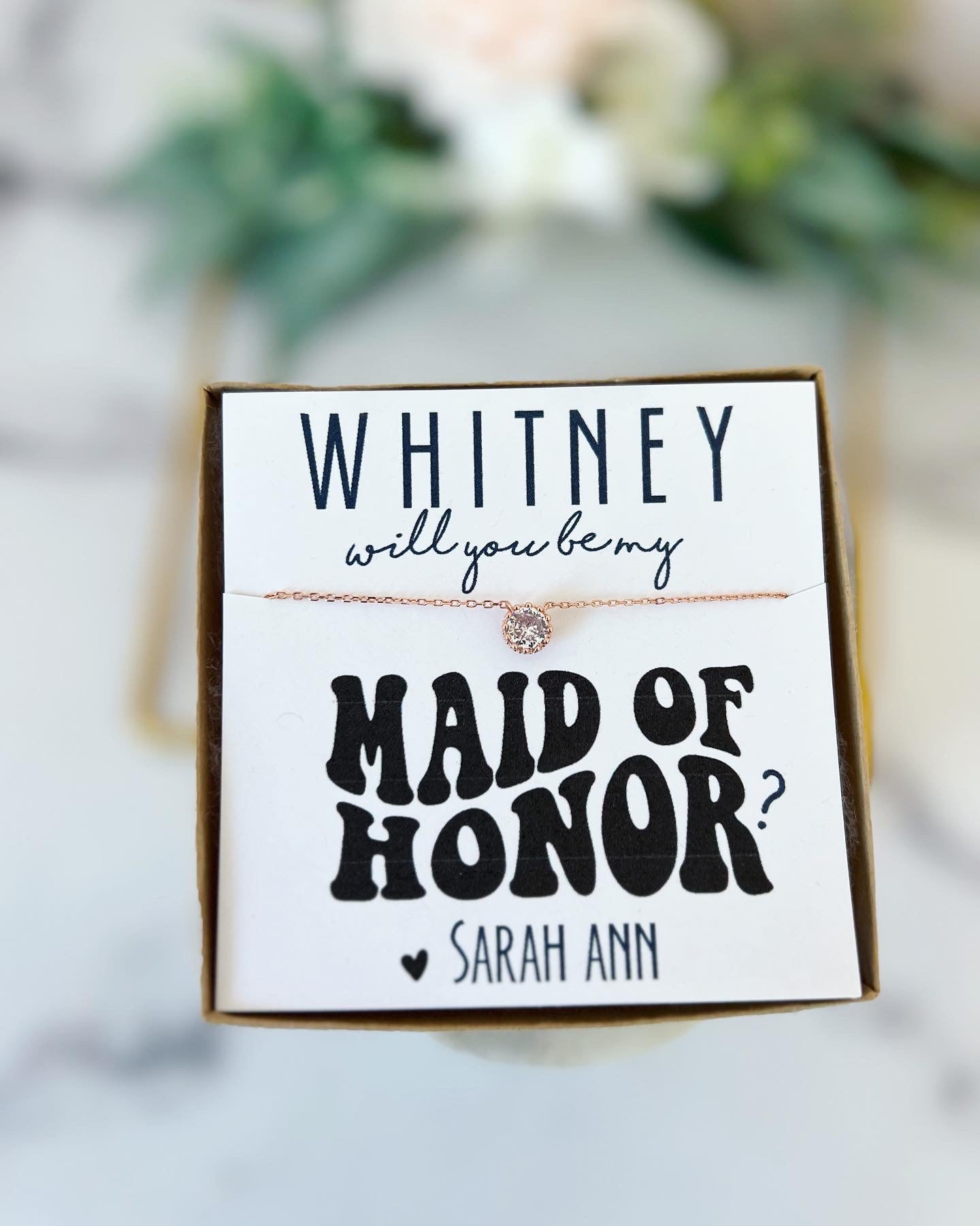 Retro Bridesmaid Straw Gift Bag! Necklace, Sunglasses & Hair Tie