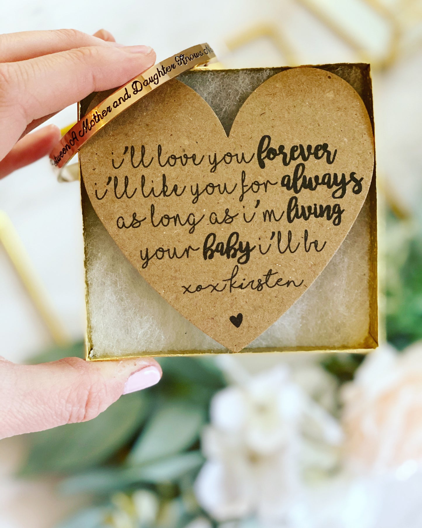 I'll Love You Forever Mother of the Bride Engraved Cuff Bangle