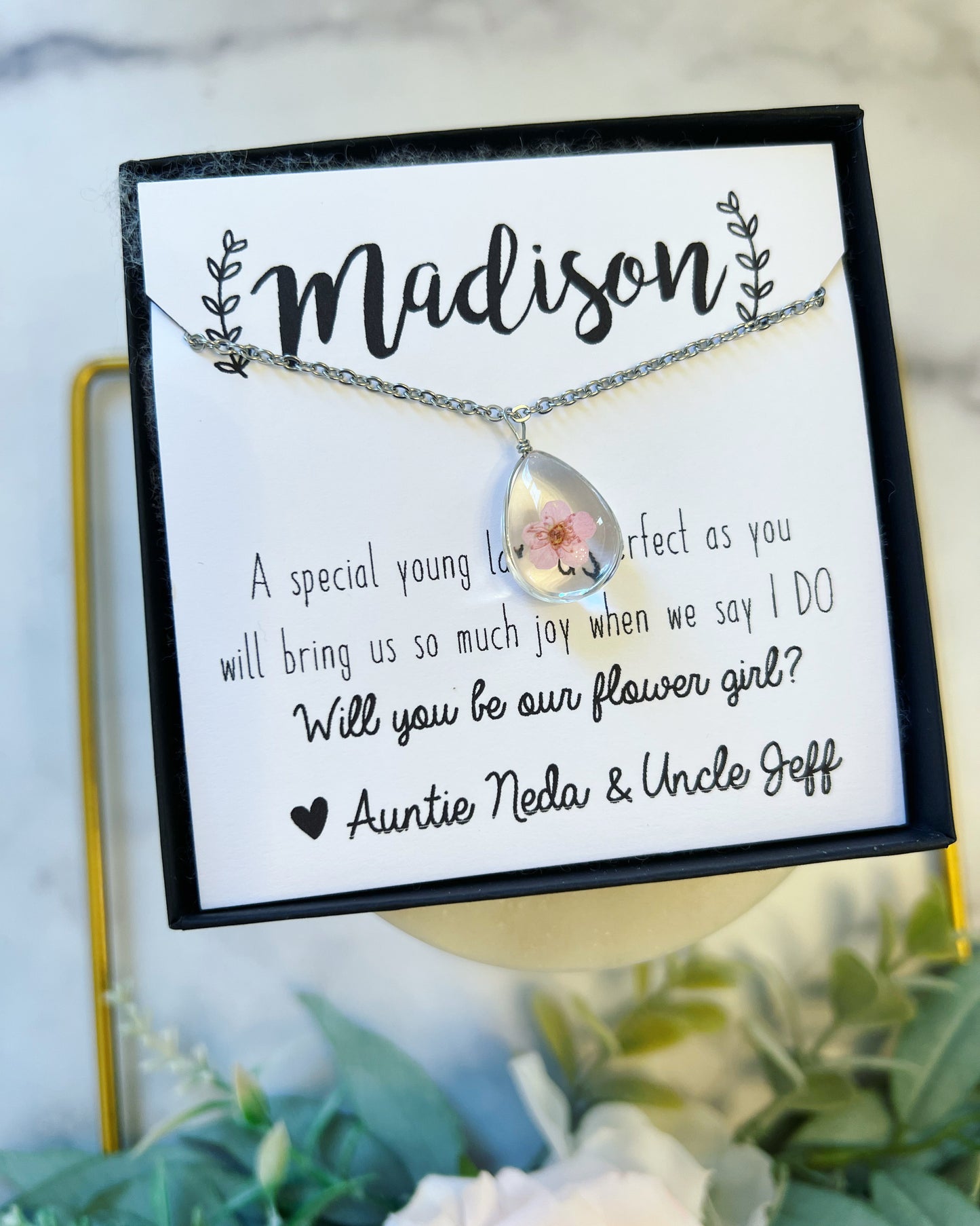 Flower Girl Real Flower Necklace