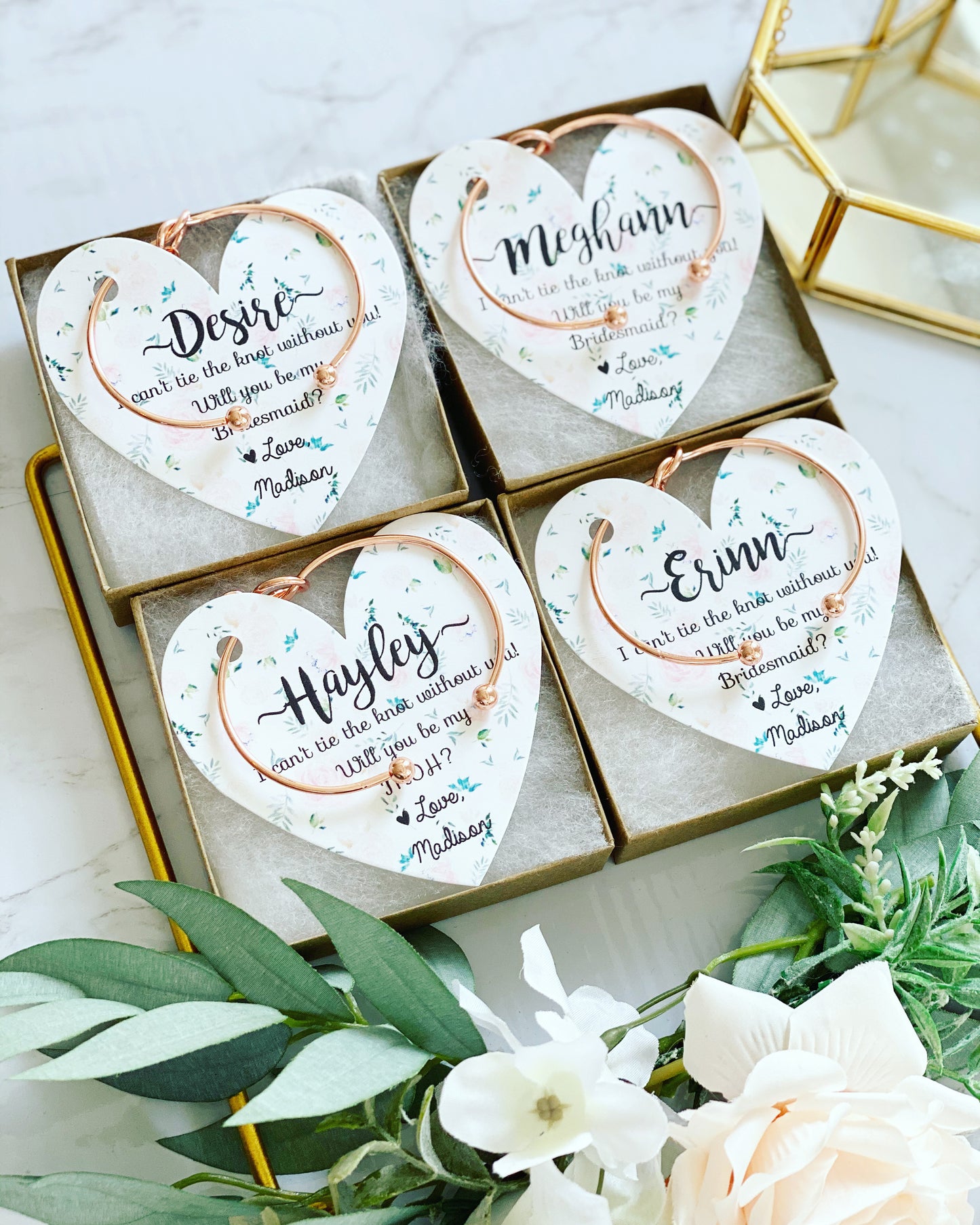 Knot Bangle & Floral Heart Card