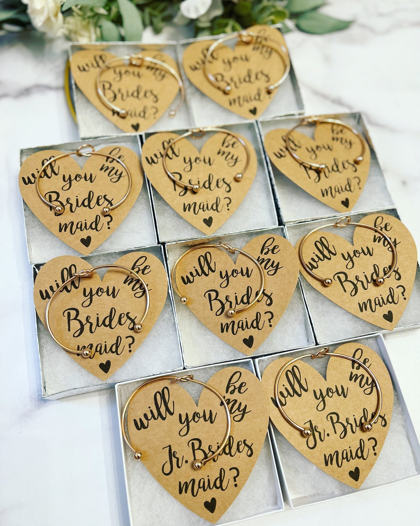 Bridal Party Knot Bangle & Heart Card