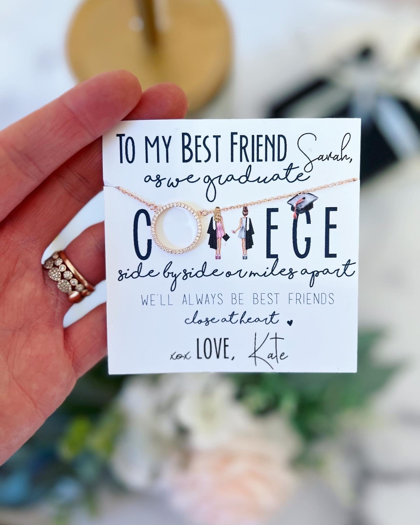 To My Best Friend Graduation Gift! Circle Pendant Necklace