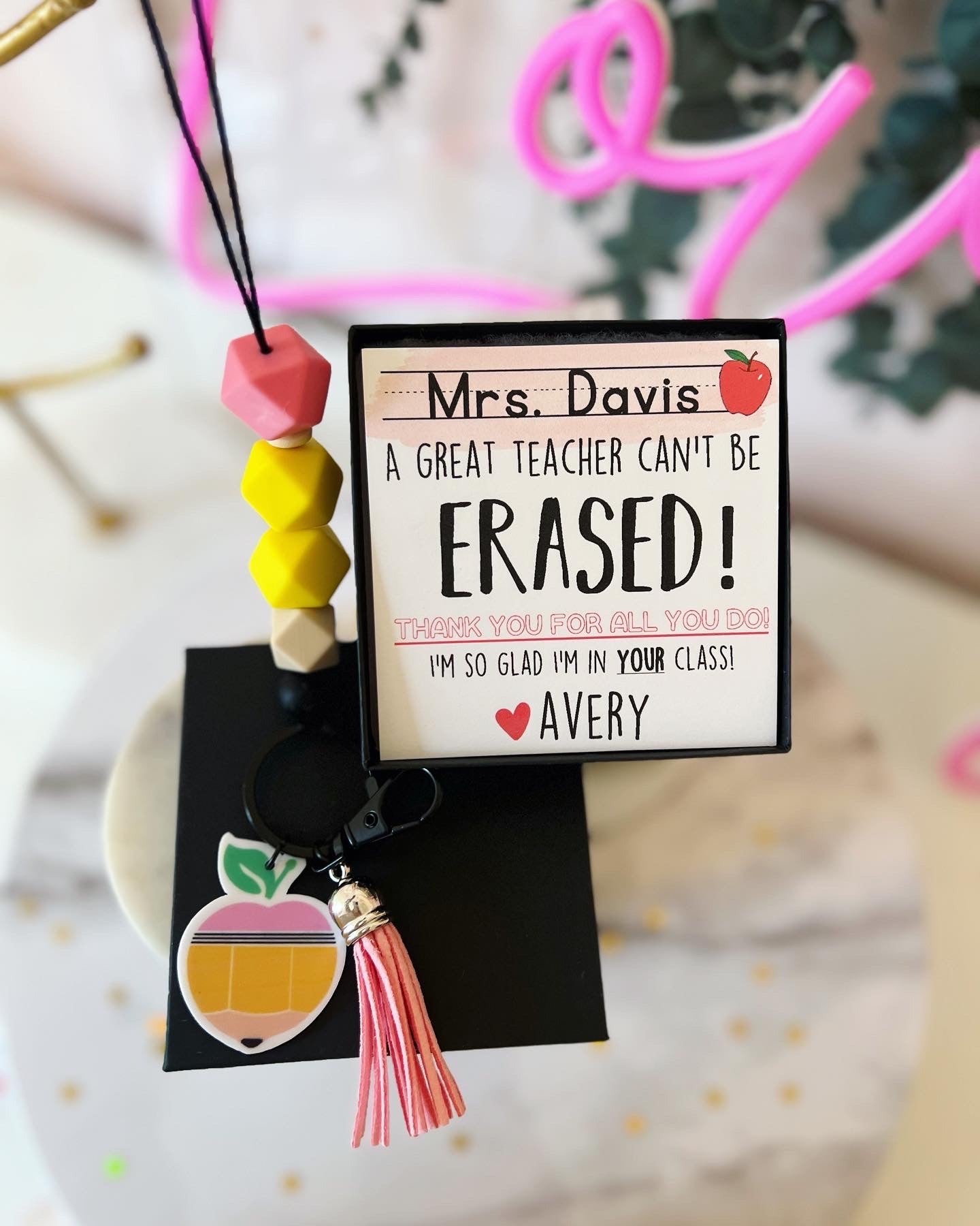 End of Year Teacher Thank You Lanyard Gift