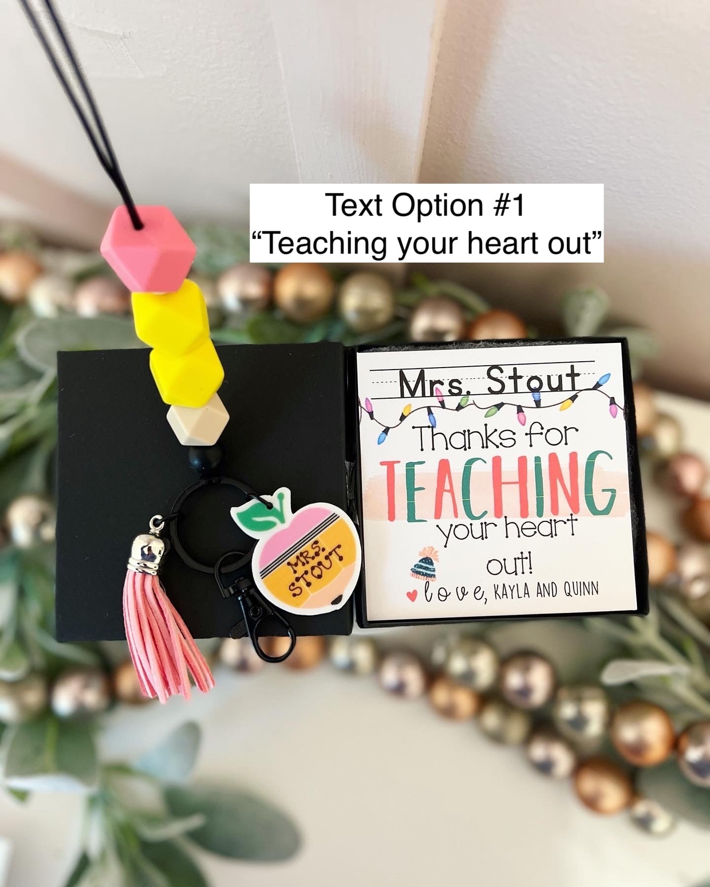 Holiday Teacher Gift Pencil Lanyard