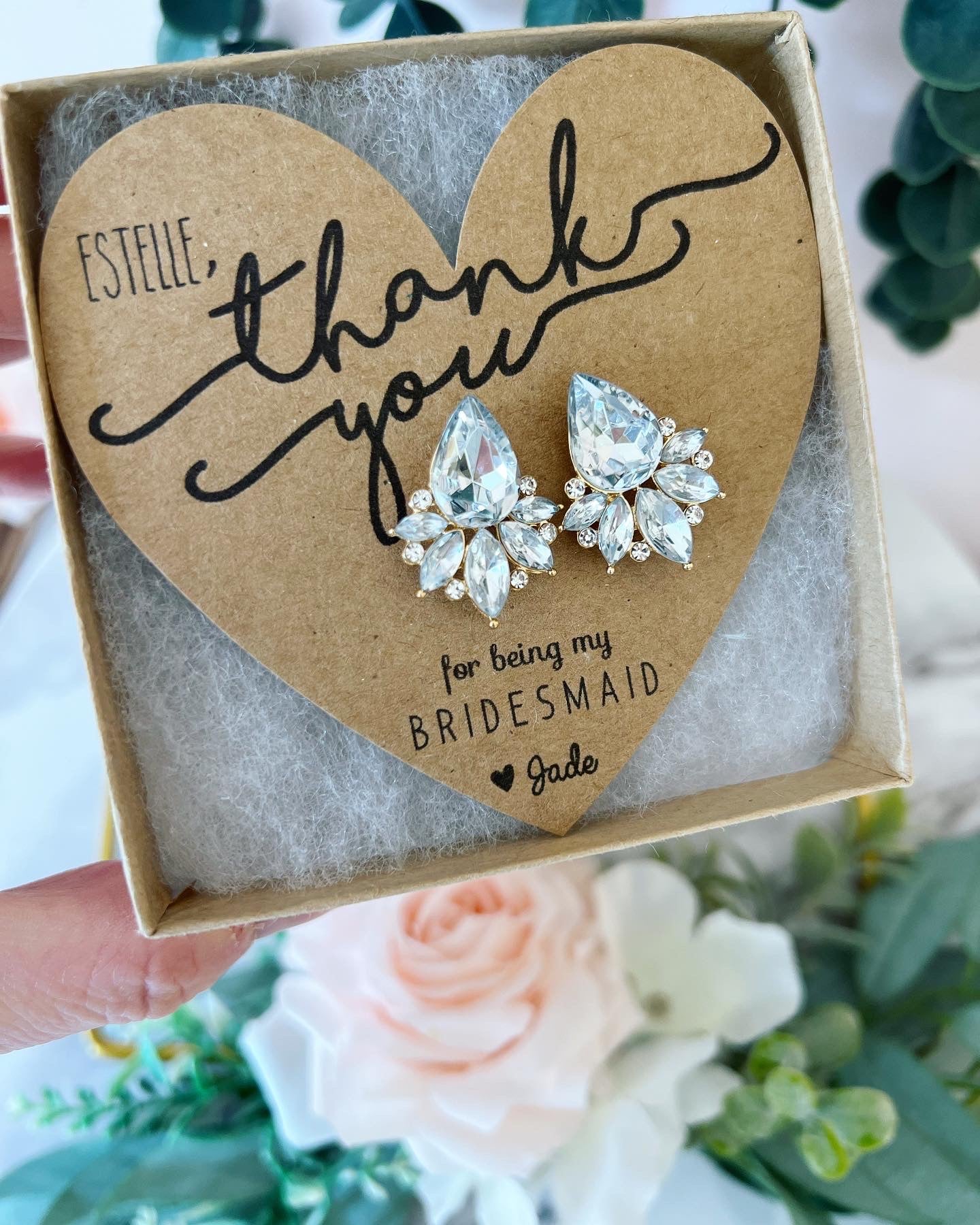 Thank You Bridal Party Statement Earrings