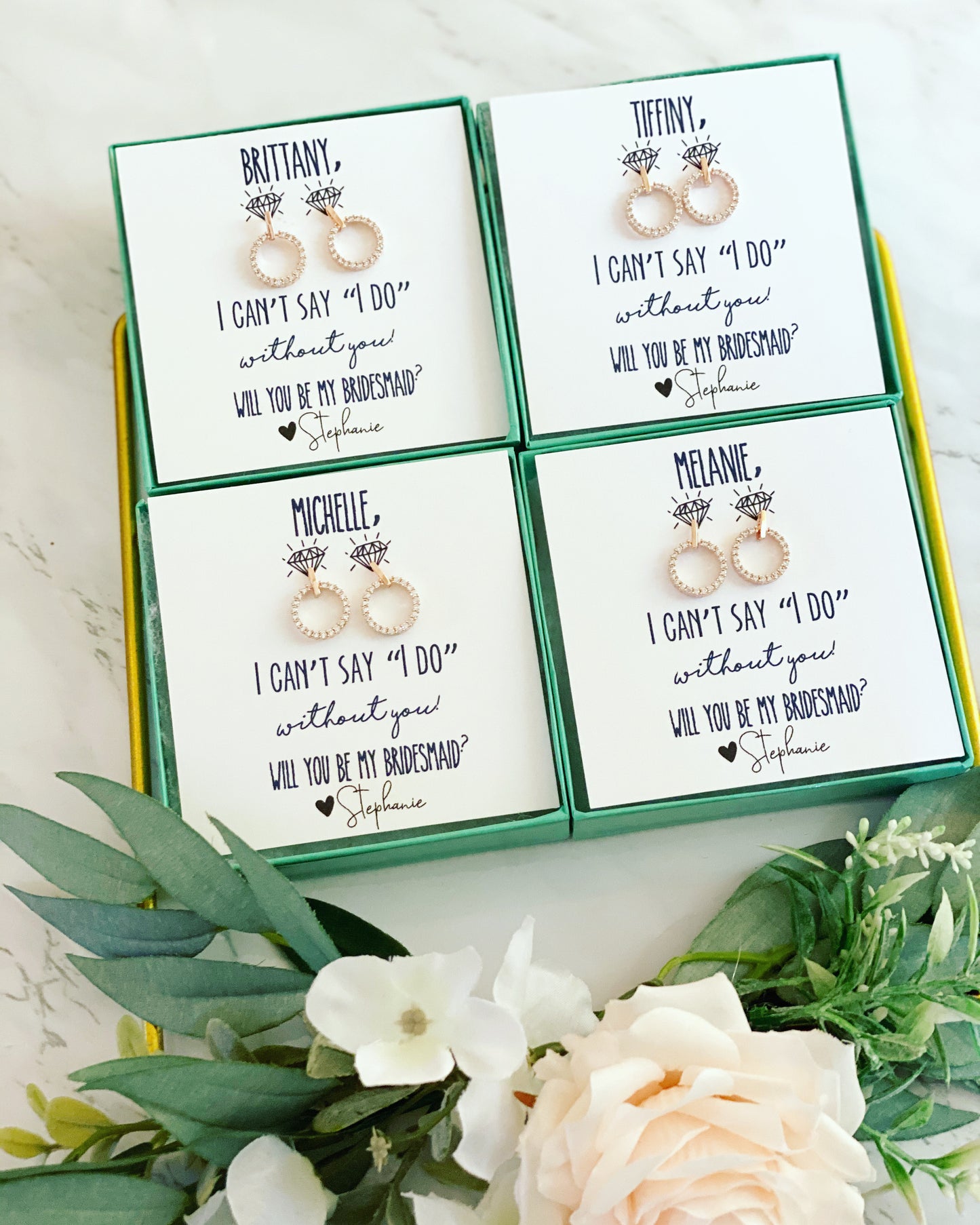 I Can't Say I Do Without You! CZ Earrings!