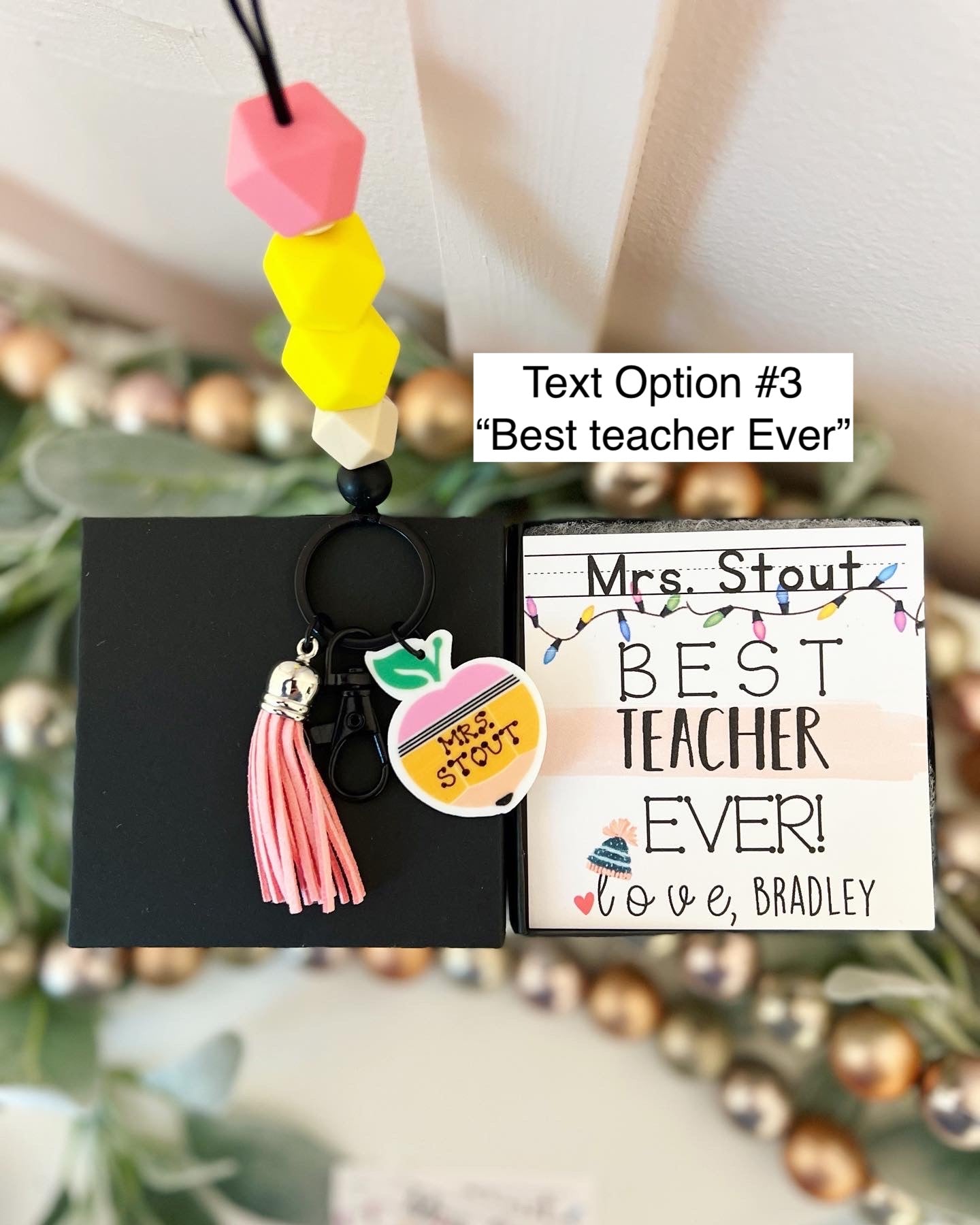 Holiday Teacher Gift Pencil Lanyard