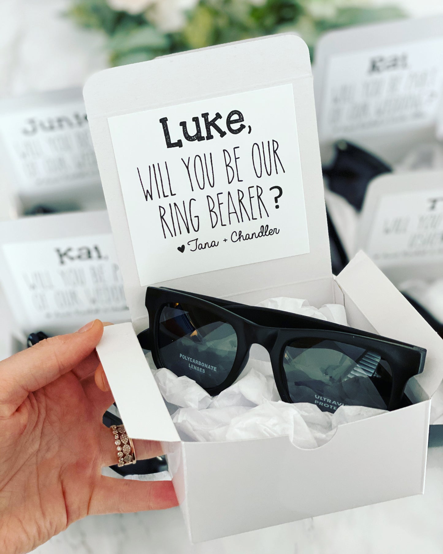 Ring Bearer Box with Sunglasses