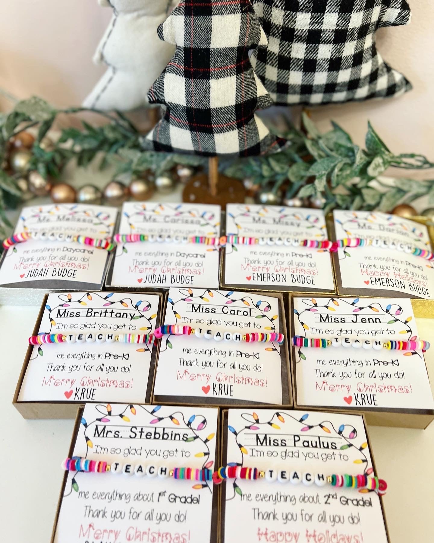 Teacher Gift! Teach Bracelet! Holiday & Christmas Gift