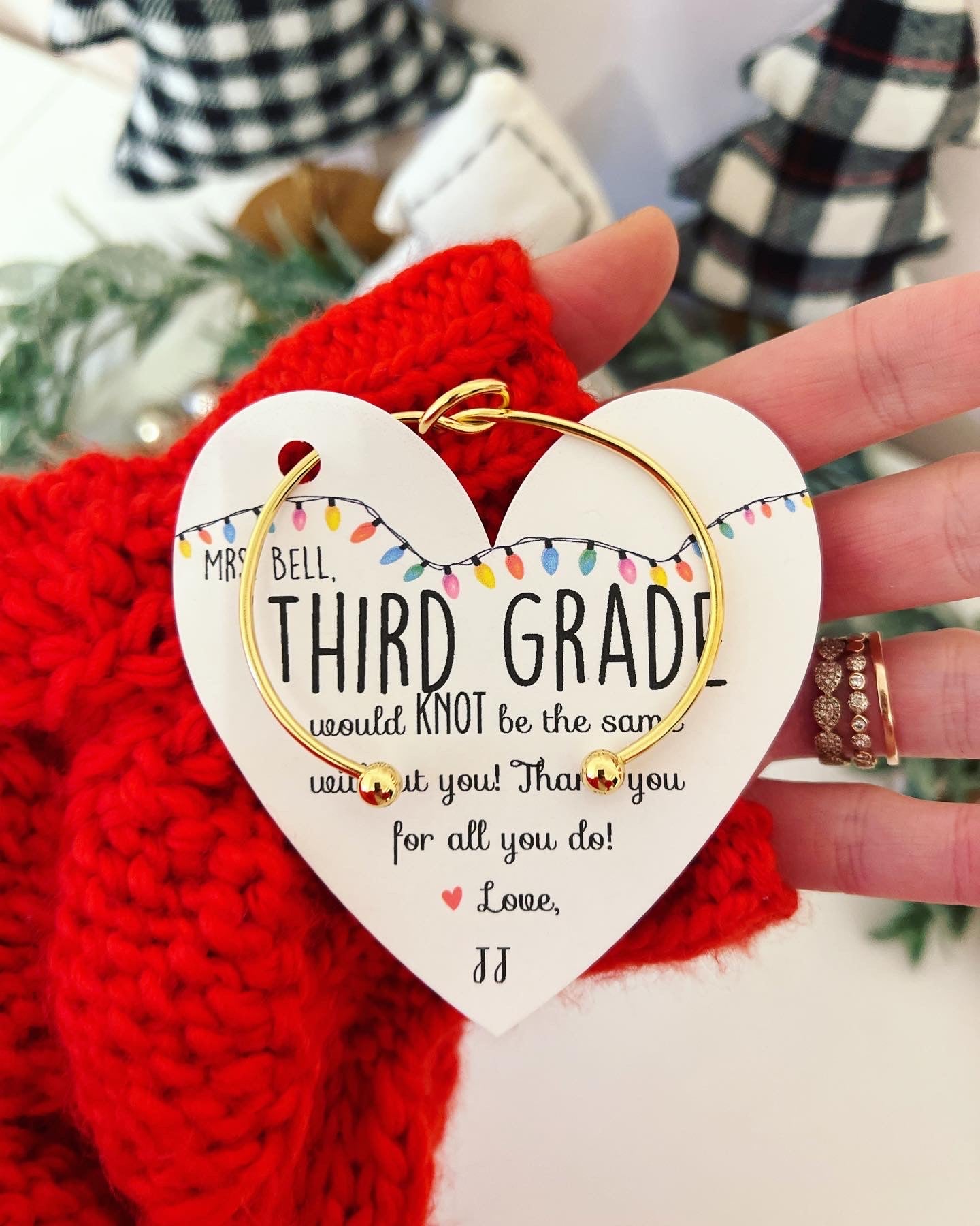 Holiday Christmas Teacher Gift! TOP SELLER back in stock! 🎄Non-Tarnish Knot Bangle!