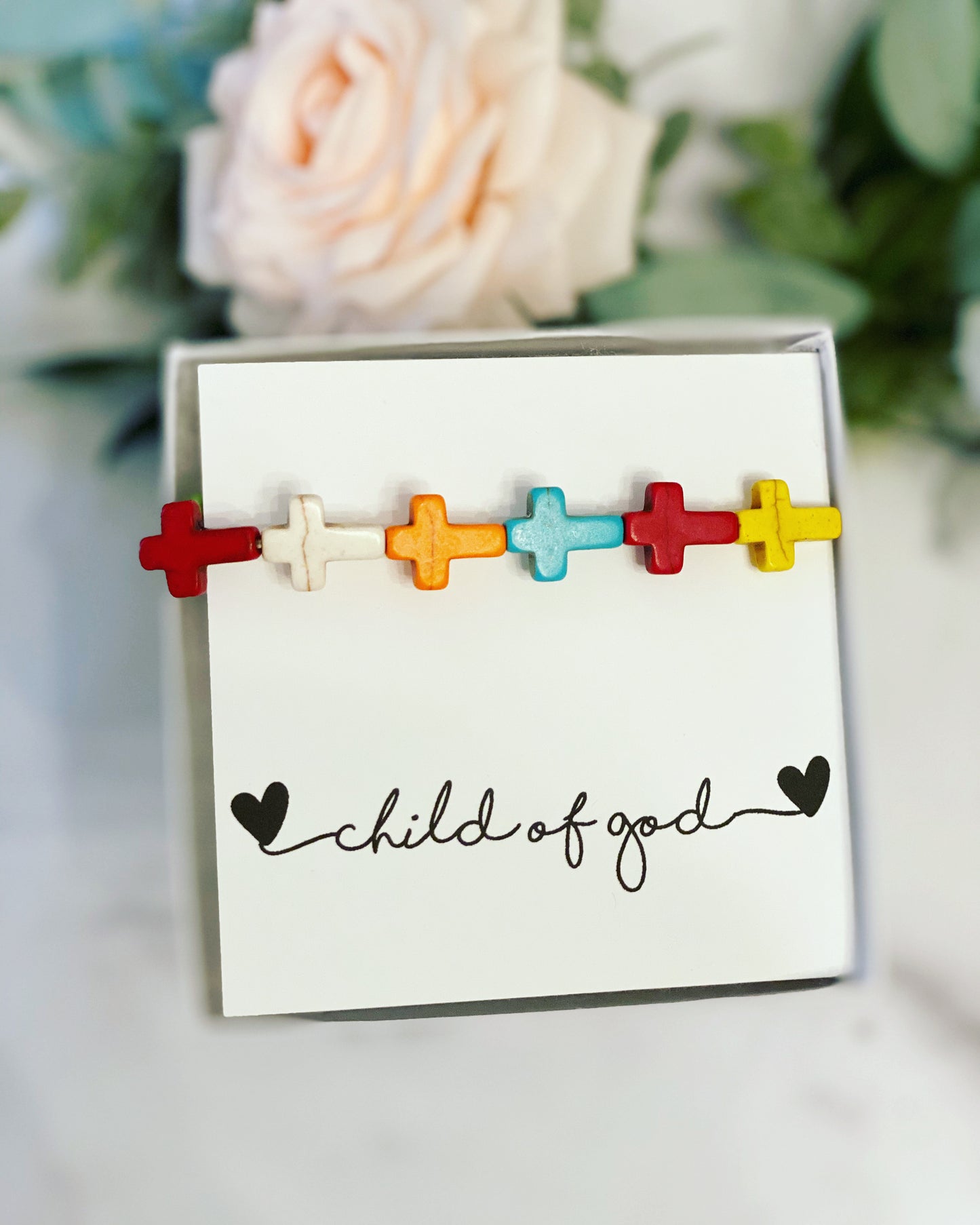 Cross Stone Beaded Bracelet