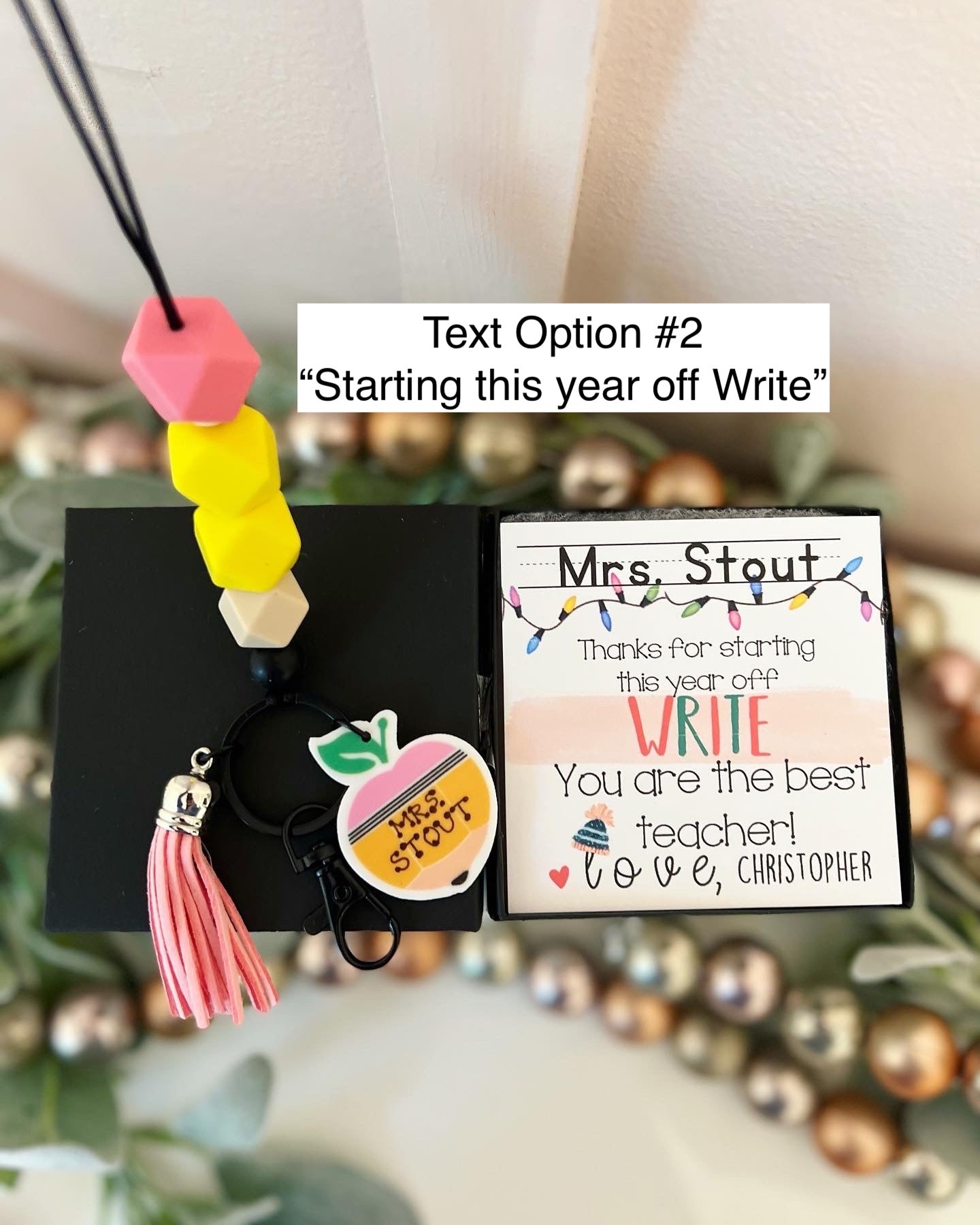 Holiday Teacher Gift Pencil Lanyard