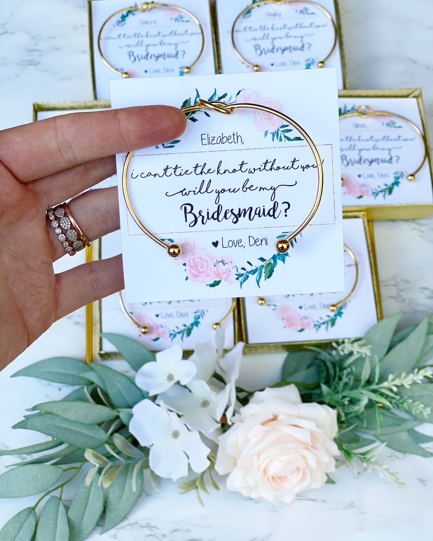 Floral Wreath Bridal Party Bangles