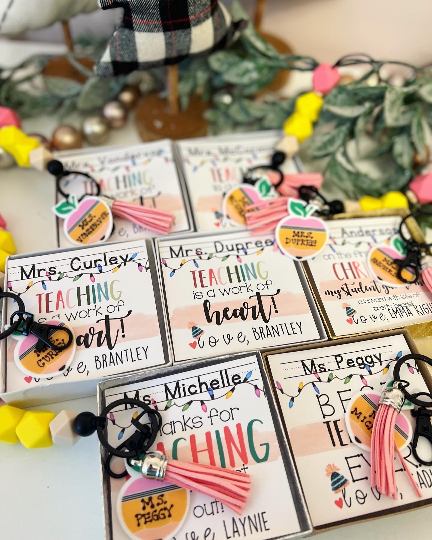 Holiday Teacher Gift Pencil Lanyard
