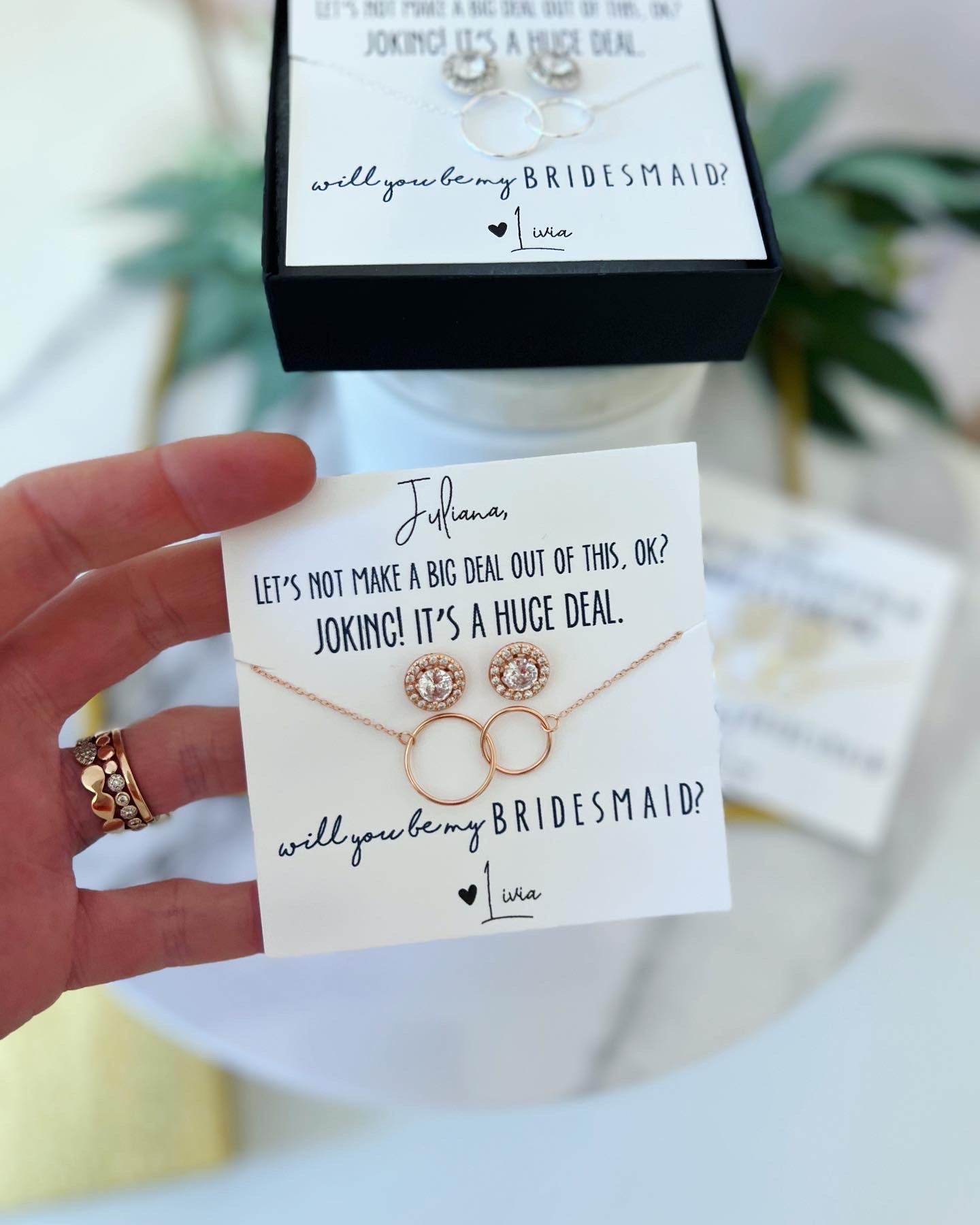 Huge Deal Bridal Party Earring & Necklace Gift Set
