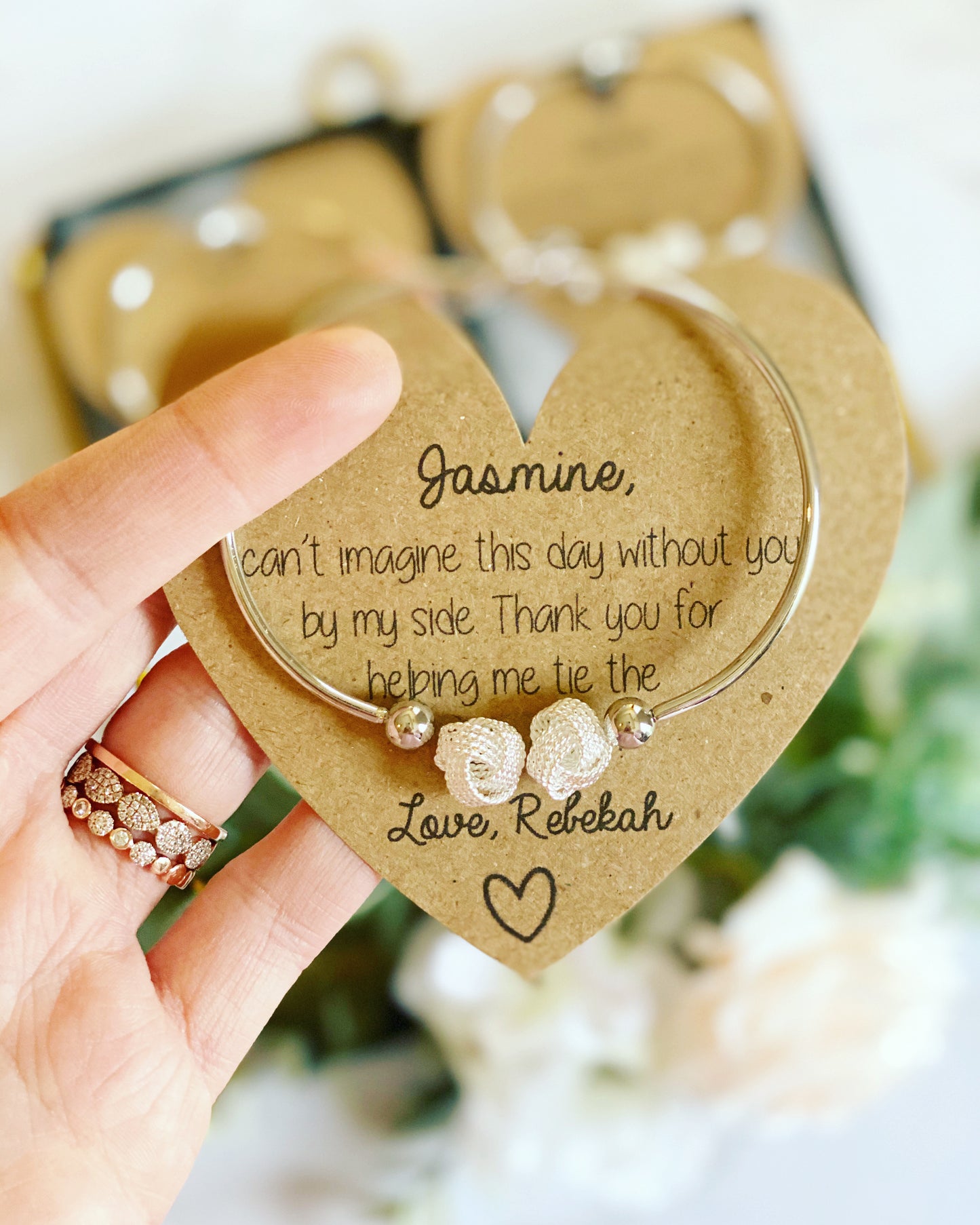 I Can KNOT Tie The KNOT Without You Earrings and Bangle Set