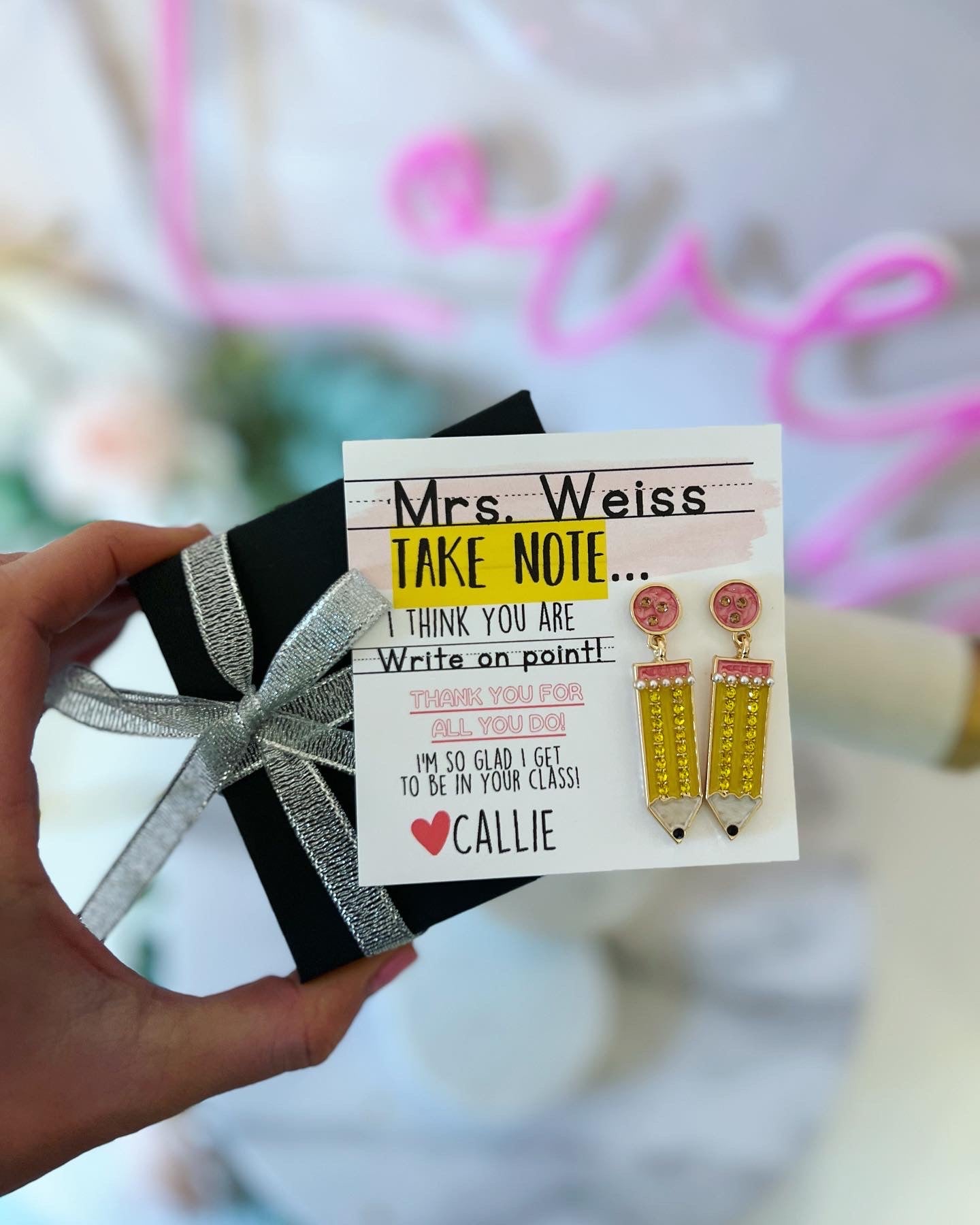 End of Year Teacher Thank You Pencil Earrings