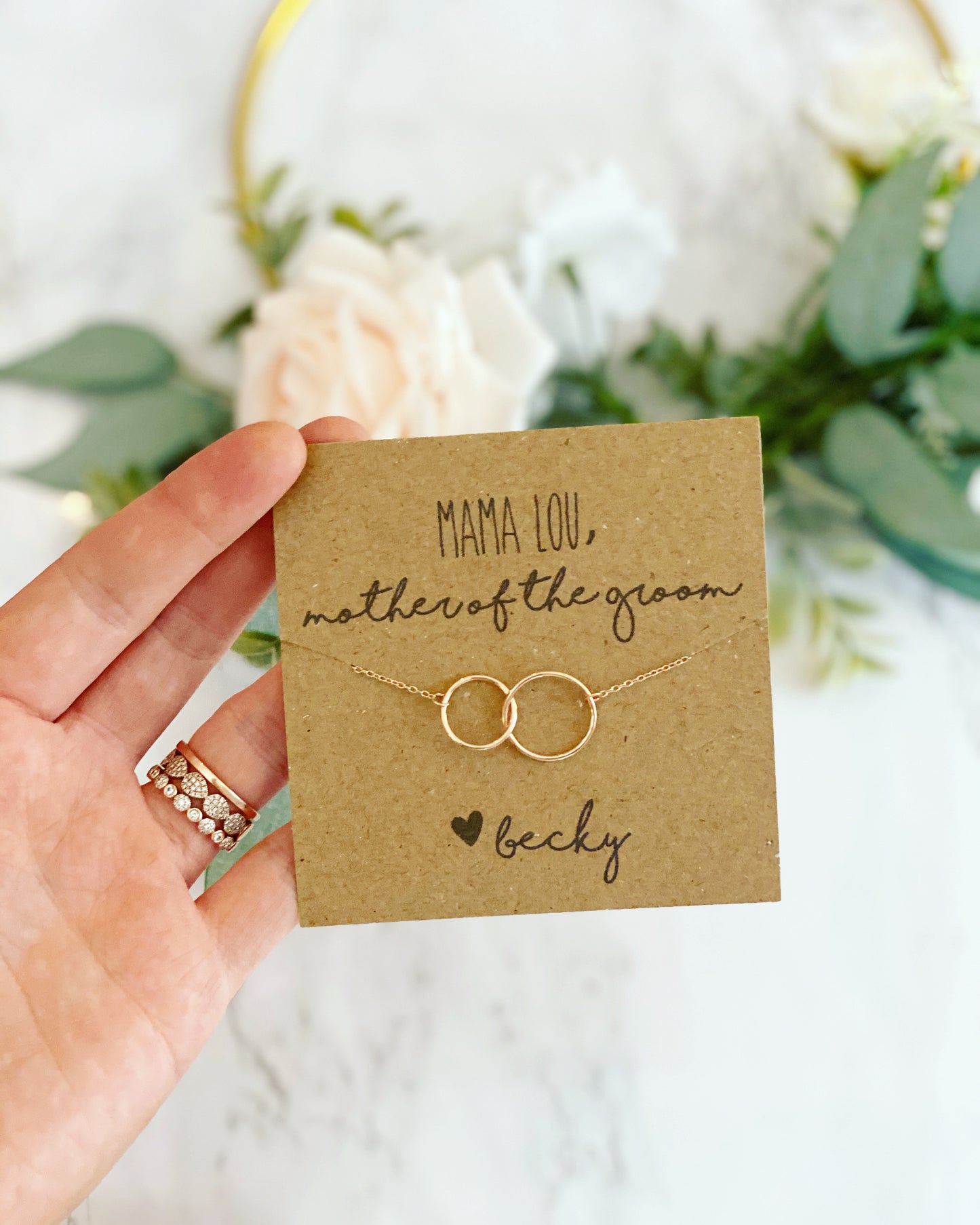Infinity Necklace Mother of the Bride/Groom or Grandma