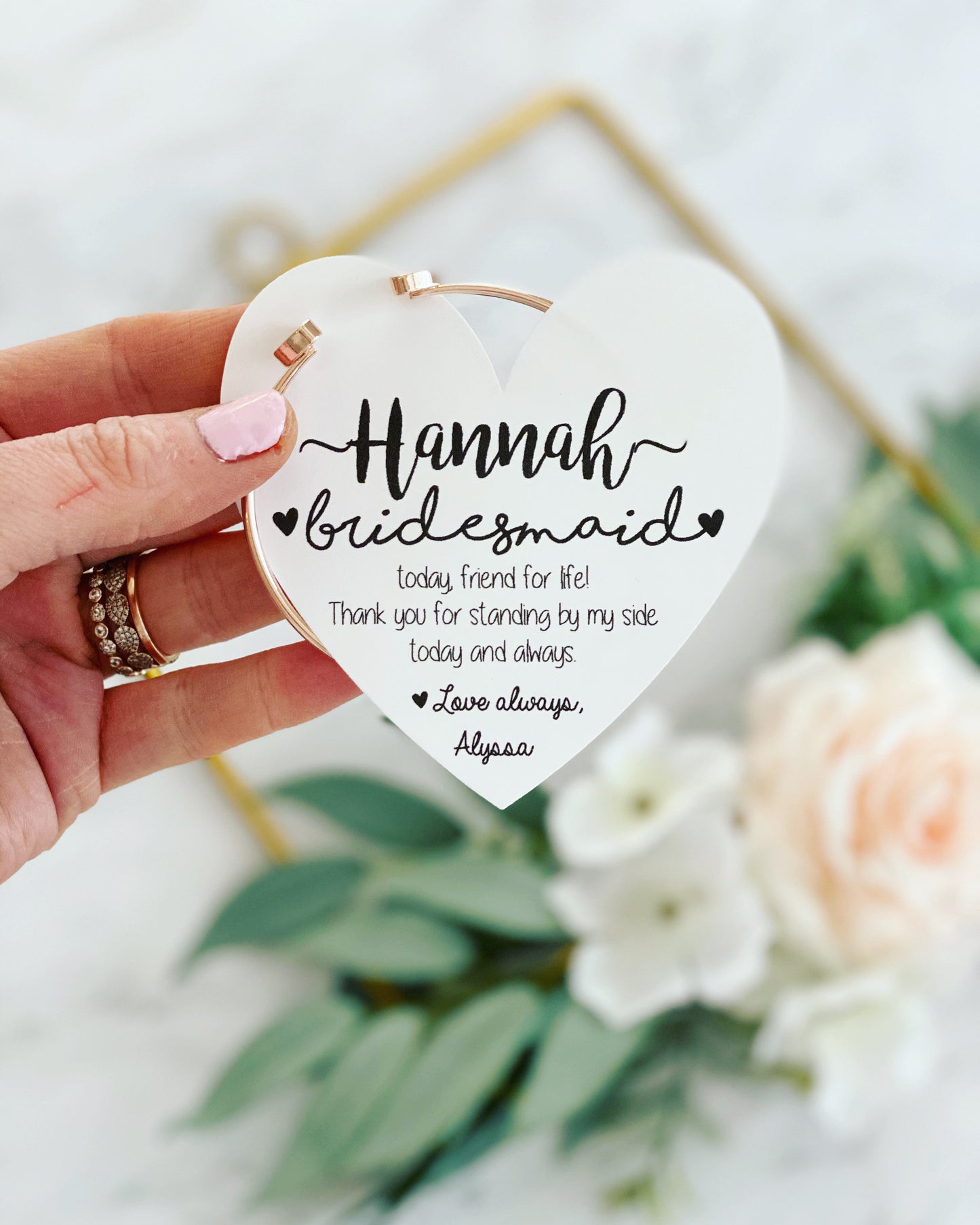 Heart Cuff Bangle Bridal Party Gift