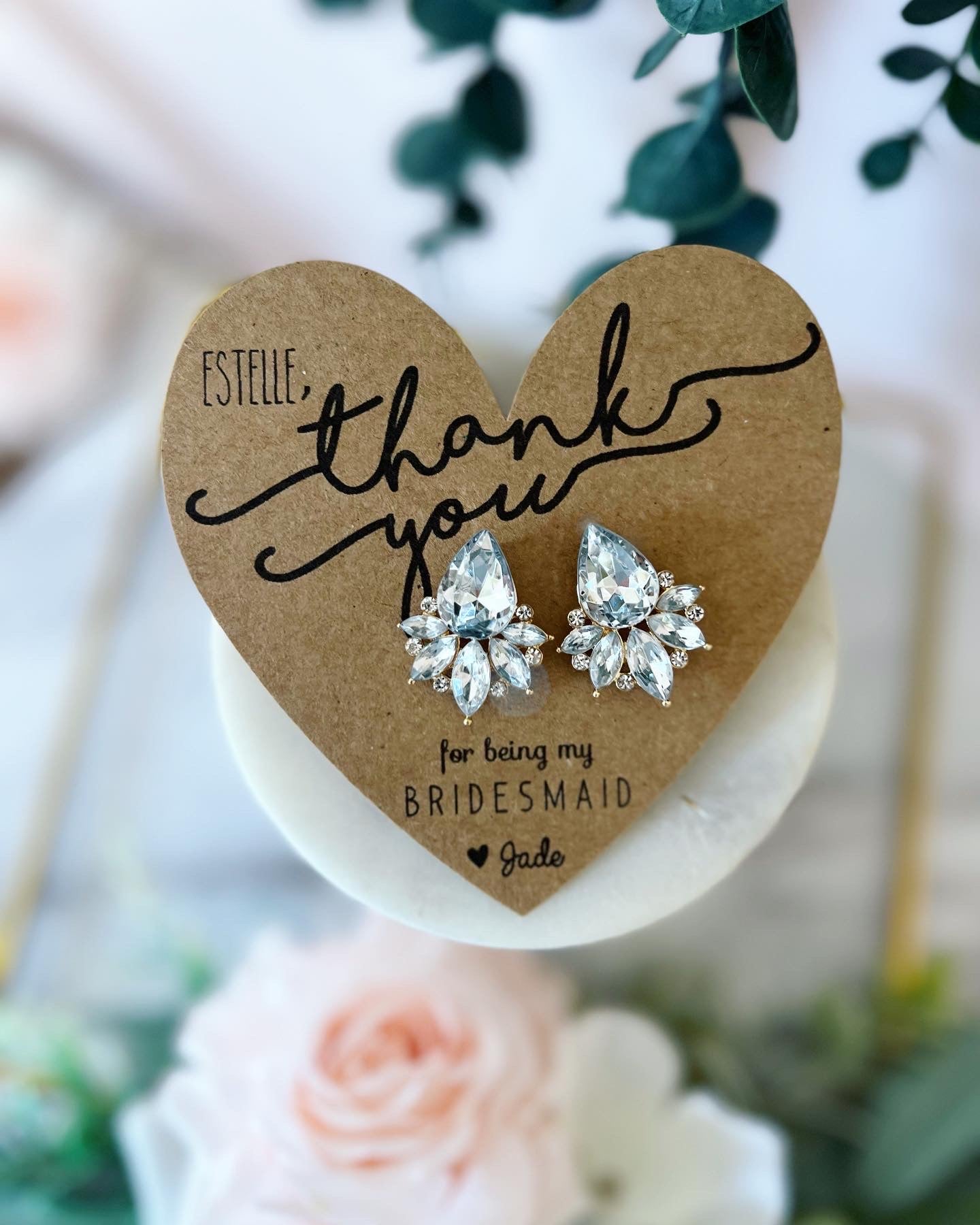 Thank You Bridal Party Statement Earrings
