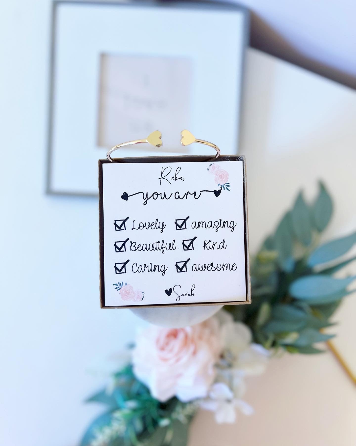 Best Friend Heart Cuff Bangle Gift