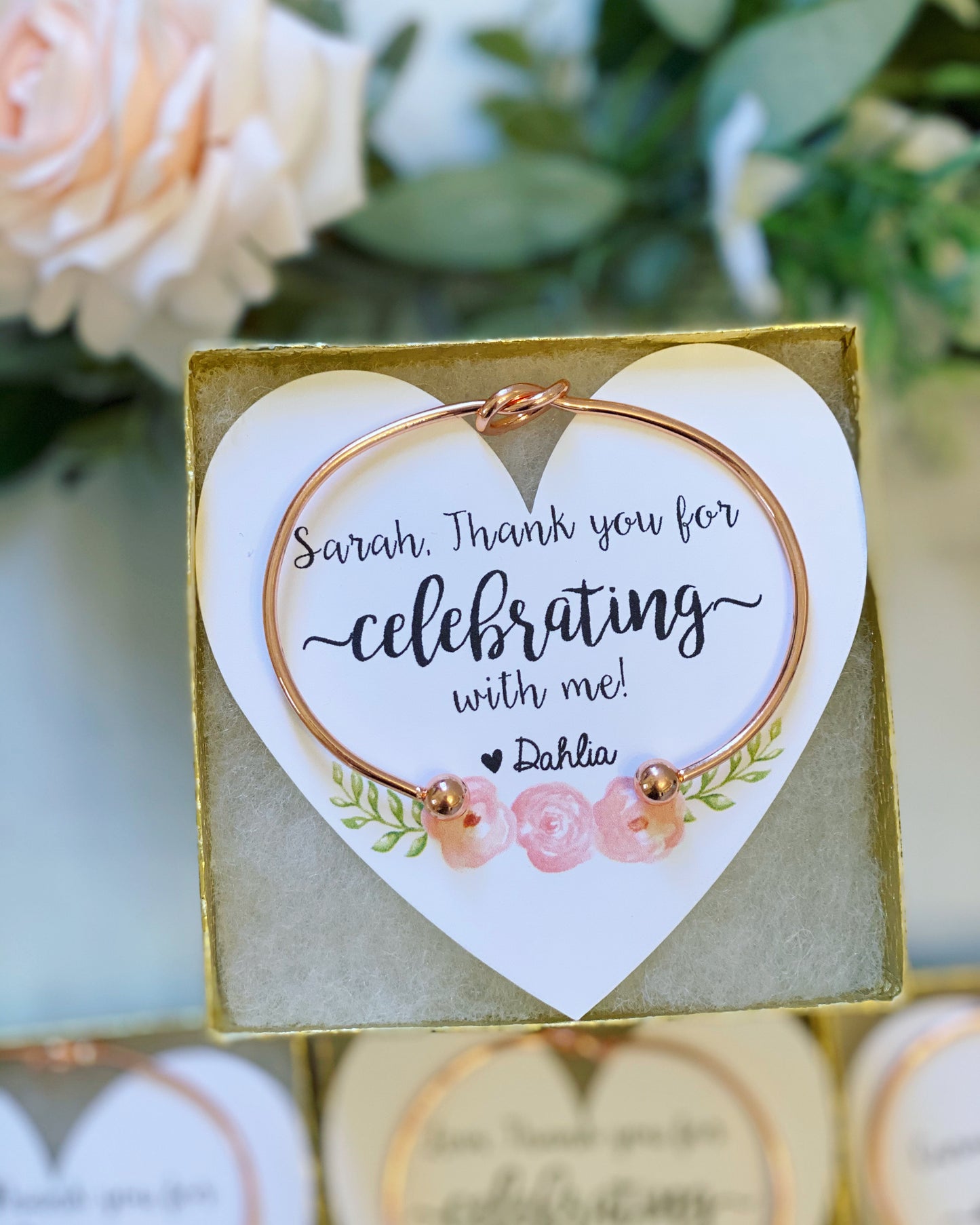 Thank You for Celebrating With Me Knot Bangles