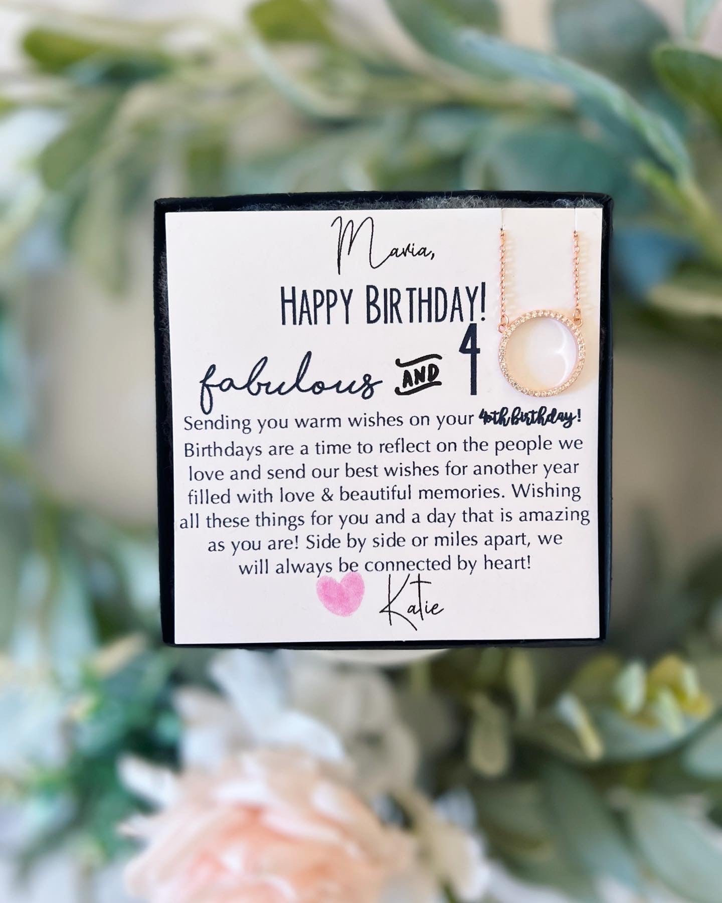 20th, 30, 40, 50, 60th Birthday Best Friend Necklace