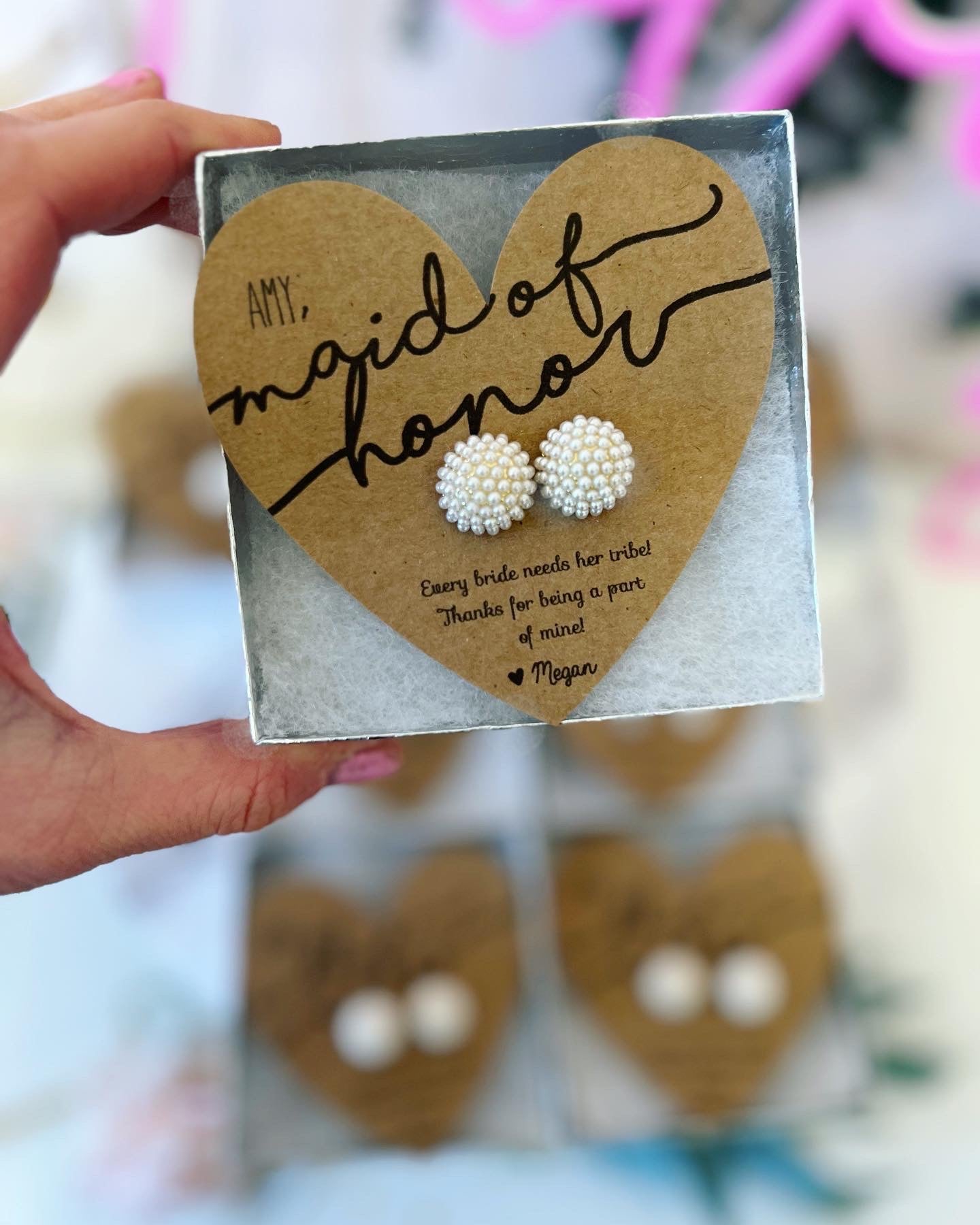 Bridesmaid Gift Pearl Earrings