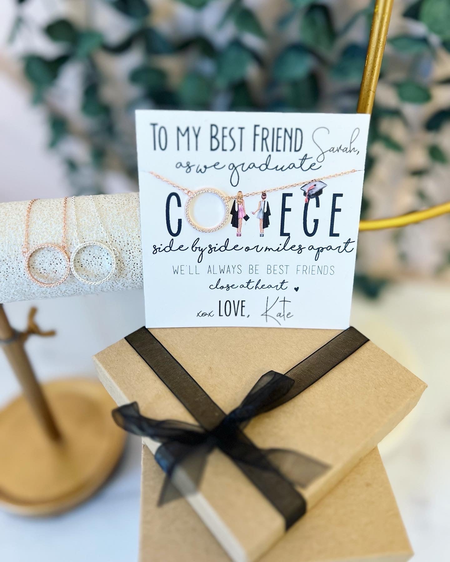 To My Best Friend Graduation Gift! Circle Pendant Necklace