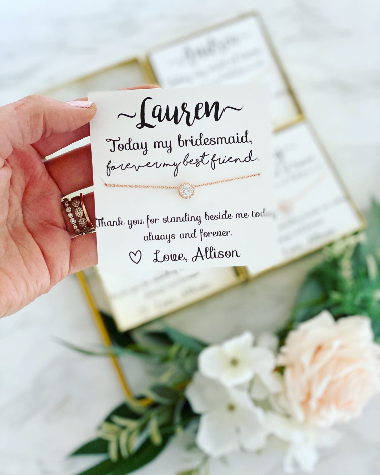 Today my bridesmaid, forever my friend! Cubic Zircon Necklace! Thank You Gift!