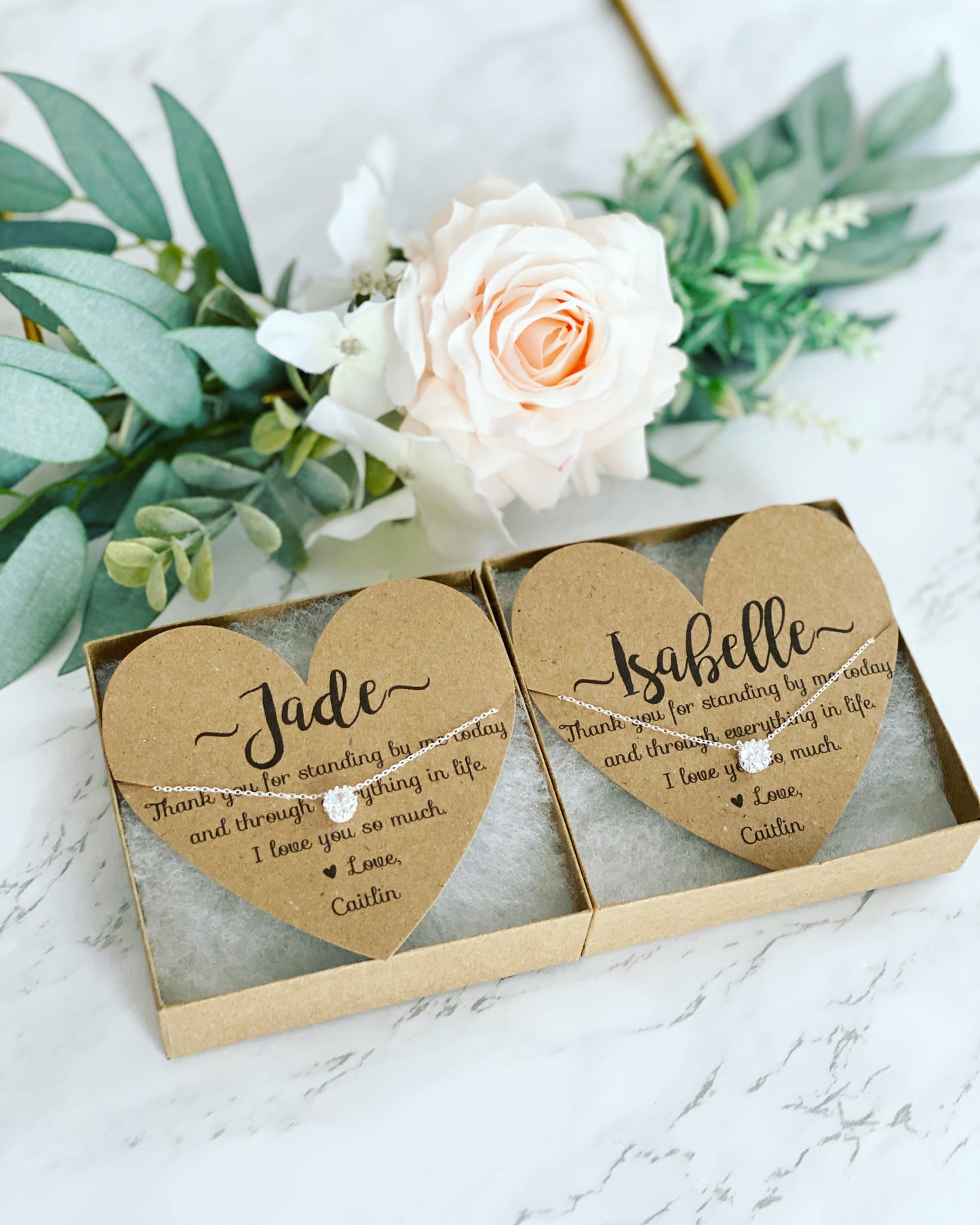 Lucky Bride to Have You By My Side! Dainty CZ Necklace