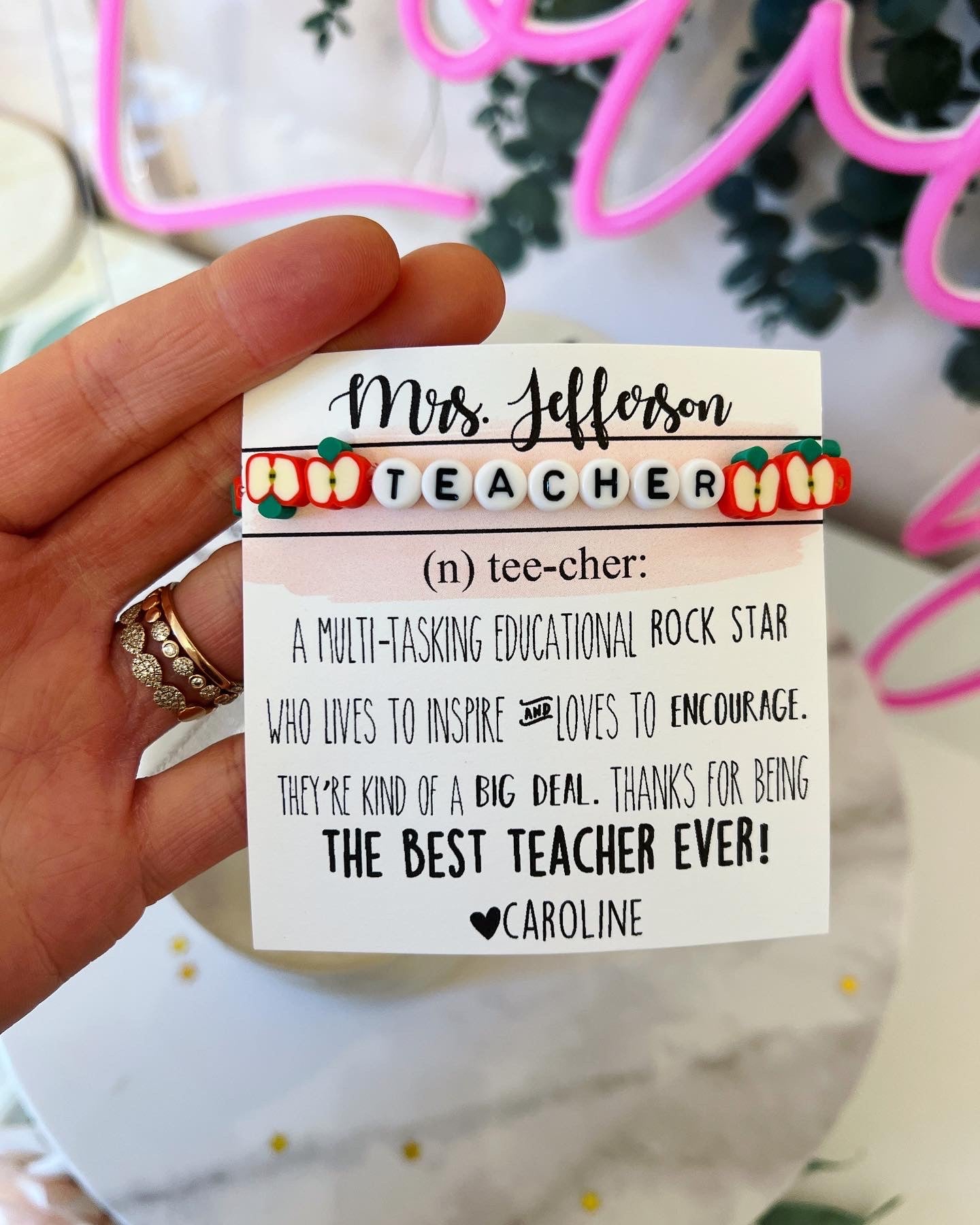 Rock Star Teacher Appreciation Bracelet