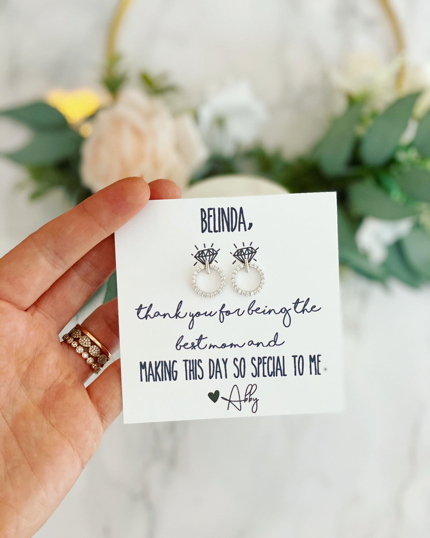 Mother of the Bride Circle CZ Earrings