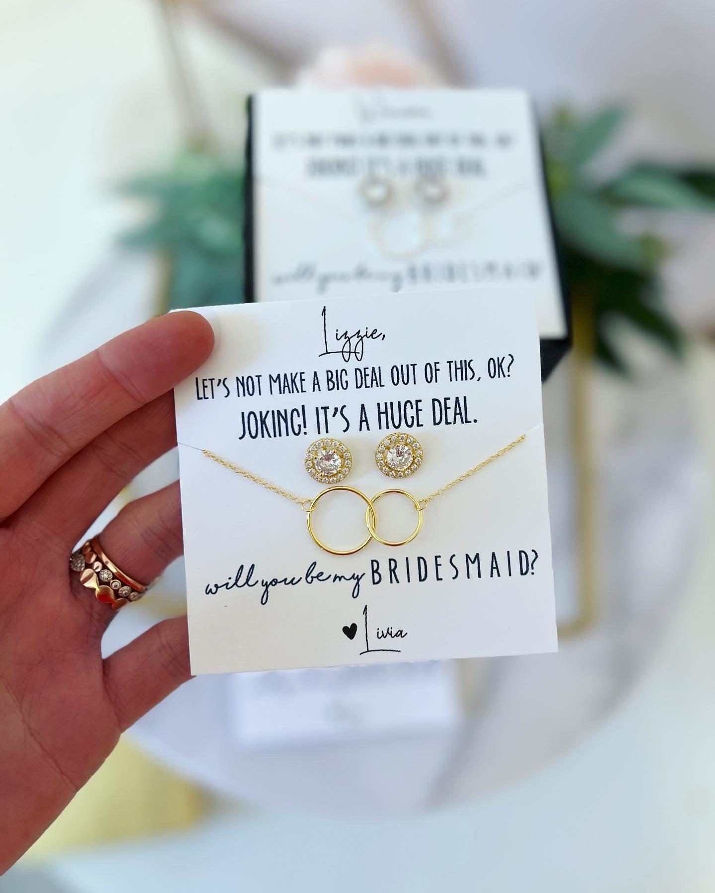Huge Deal Bridal Party Earring & Necklace Gift Set