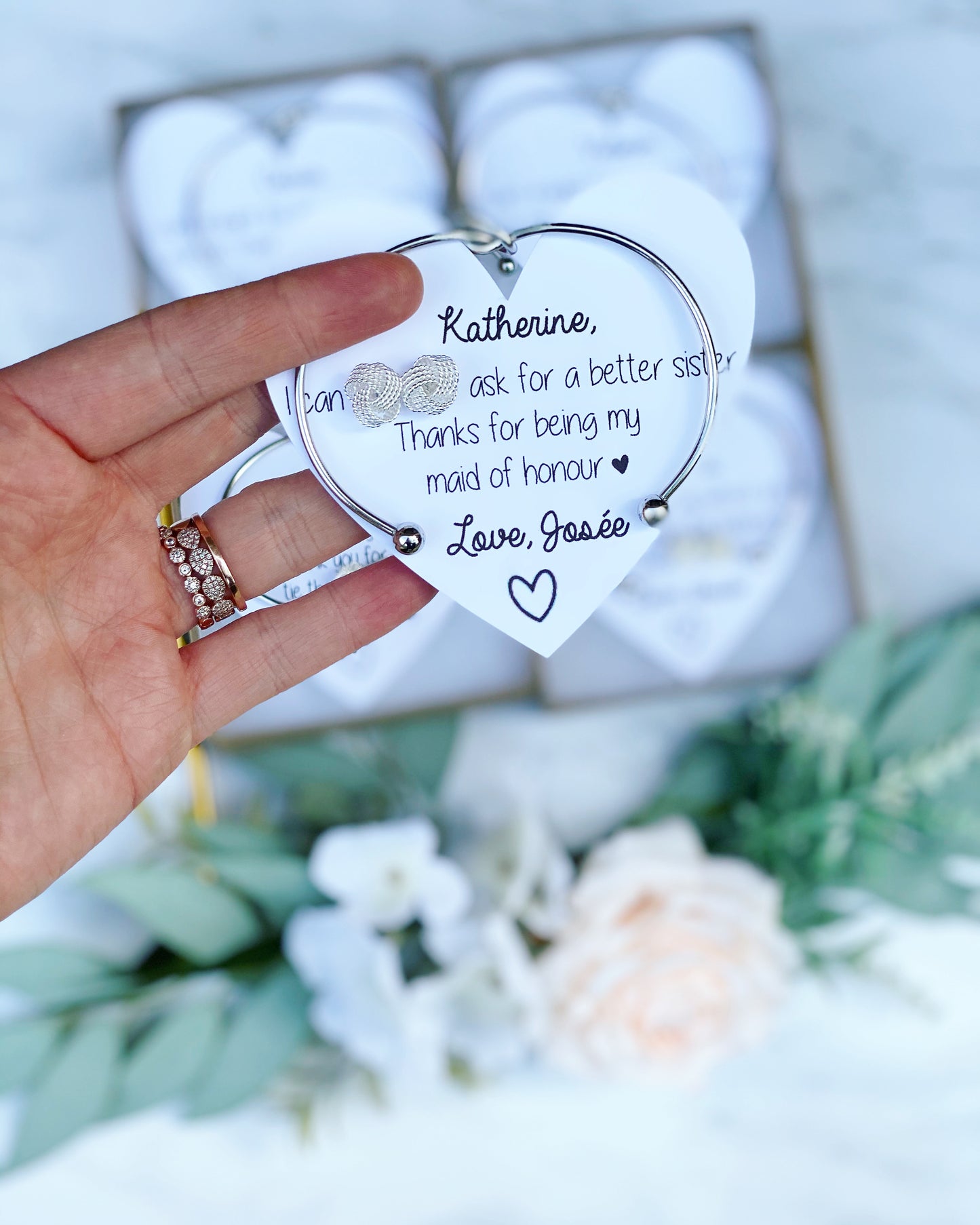 I Can KNOT Tie The KNOT Without You Earrings and Bangle Set