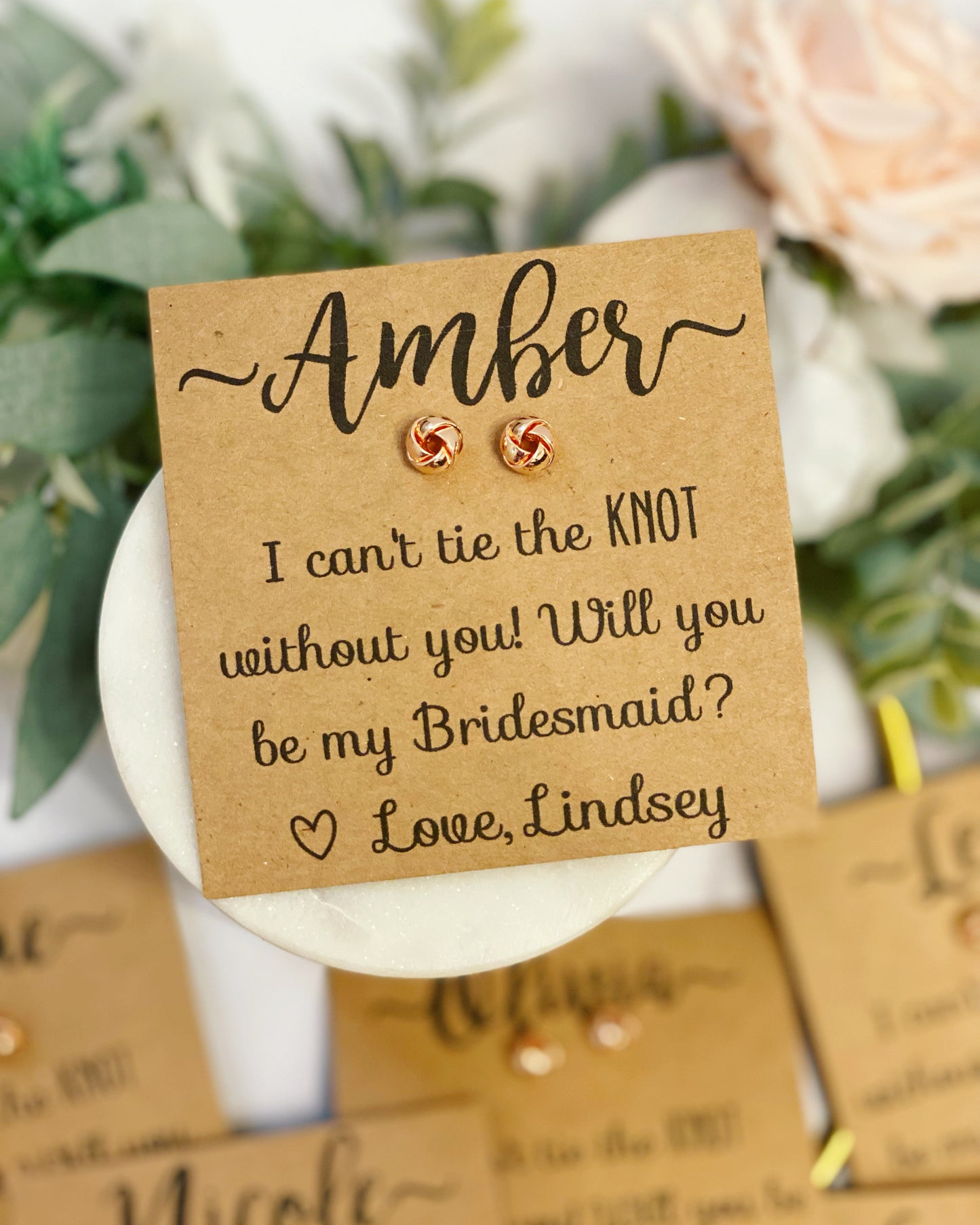 Bridesmaid Gift! Knot Earrings