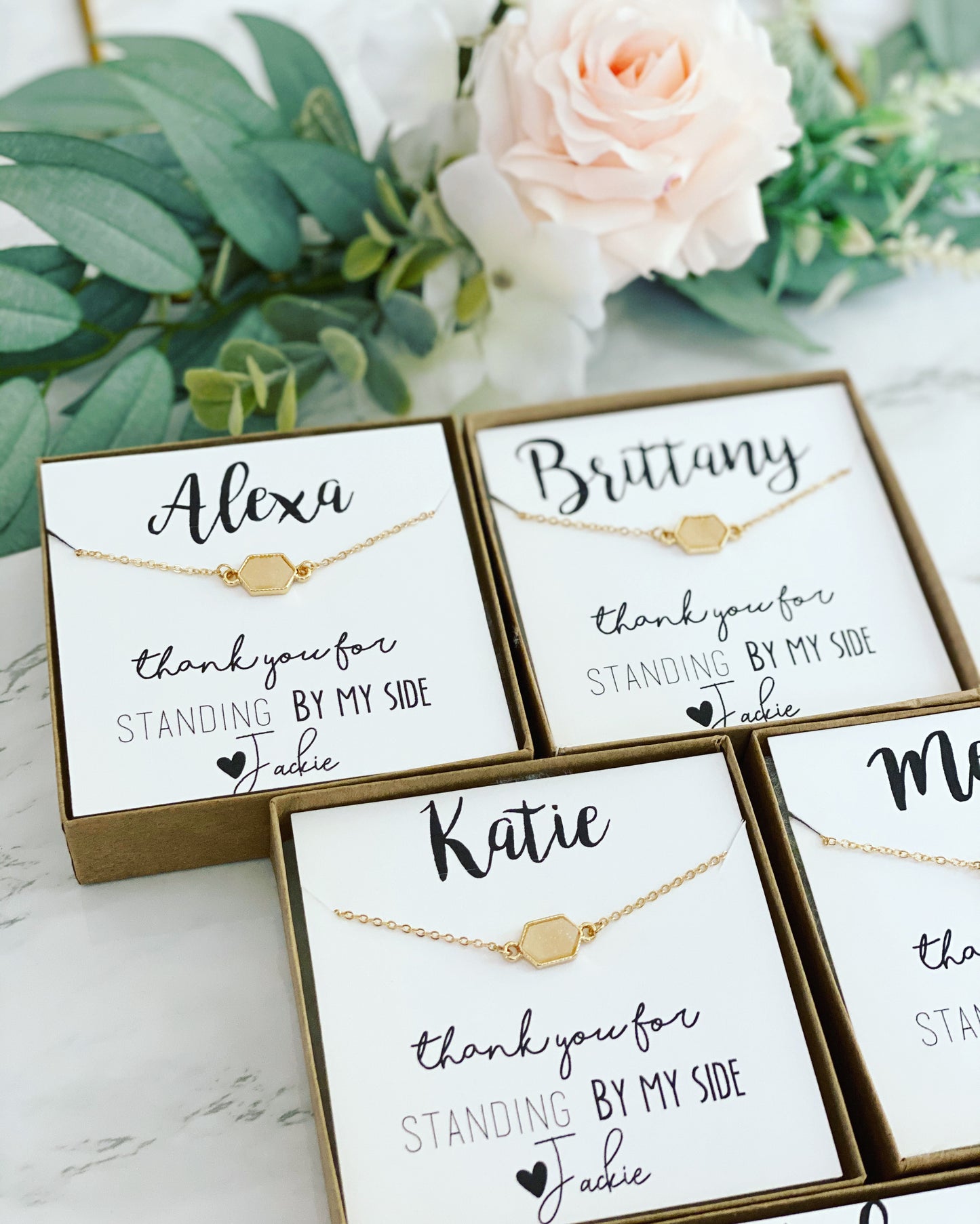 Pop the Champagne! Druzy Oval Stone OR Iridescent White+ Gold Bracelet for Bridesmaids