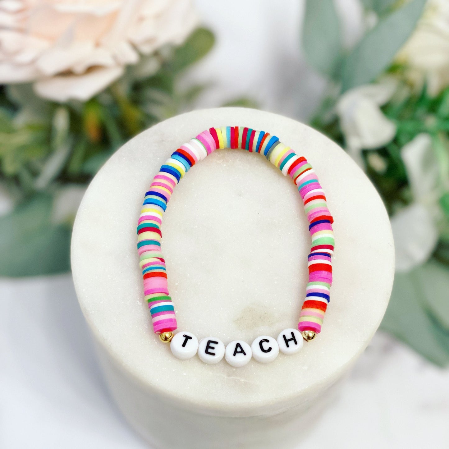 Rainbow teach bracelet! Teacher Gift! Back to School Gift! First day of school teacher gift