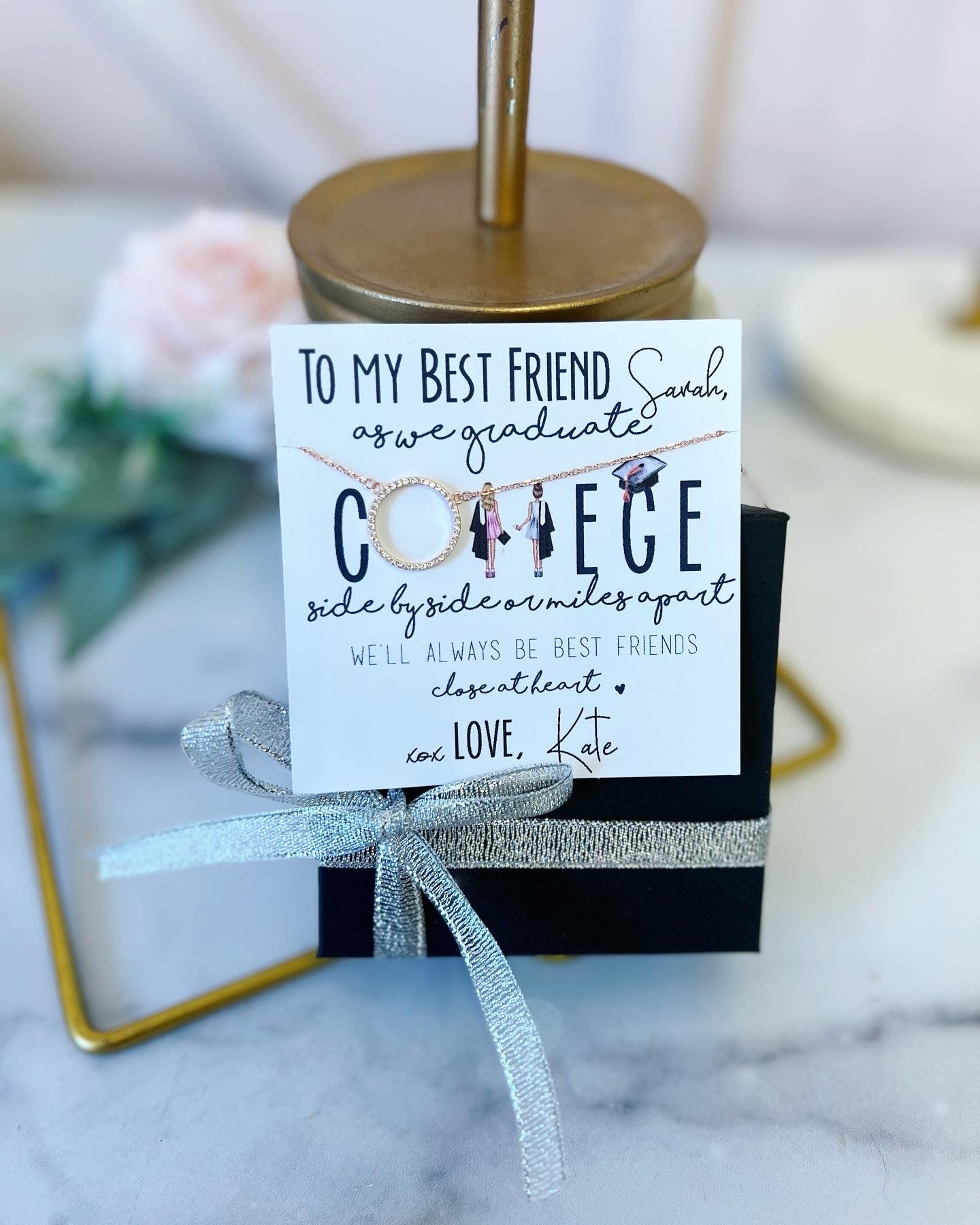 To My Best Friend Graduation Gift! Circle Pendant Necklace